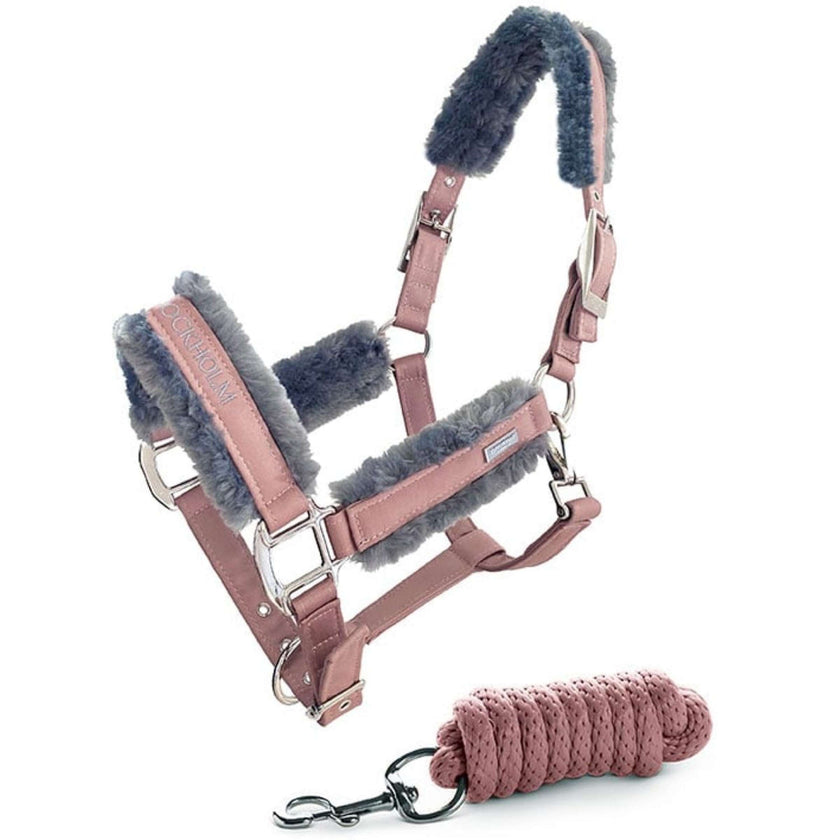 Equestrian Stockholm Halter and Leadrope Fur Pink