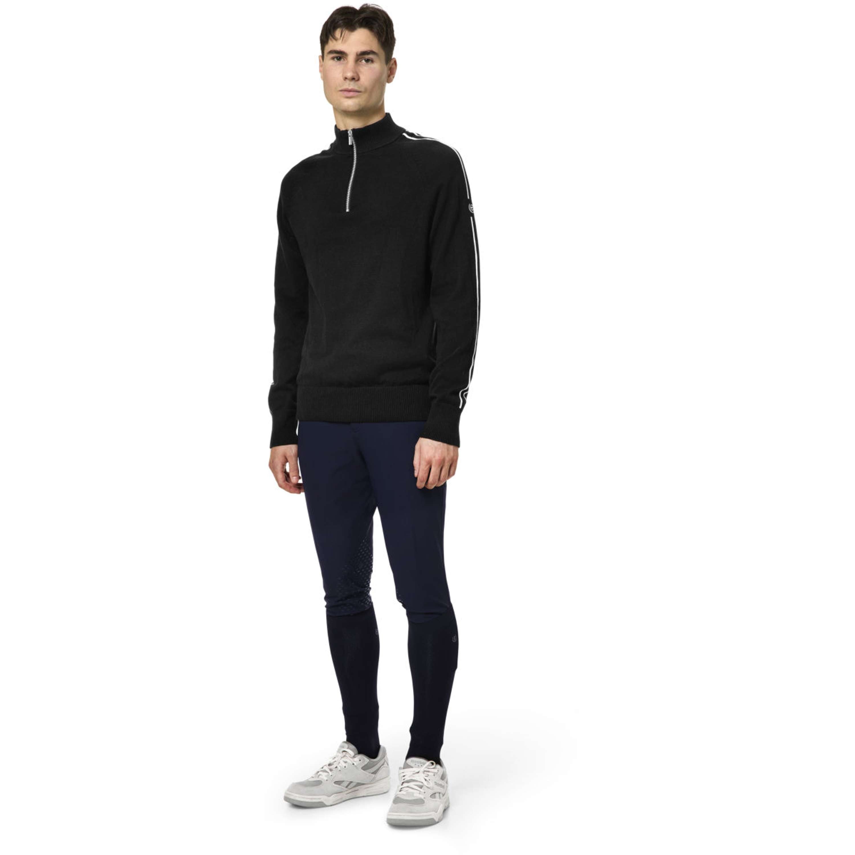 Equestrian Stockholm Knitted Zip Top Men Black