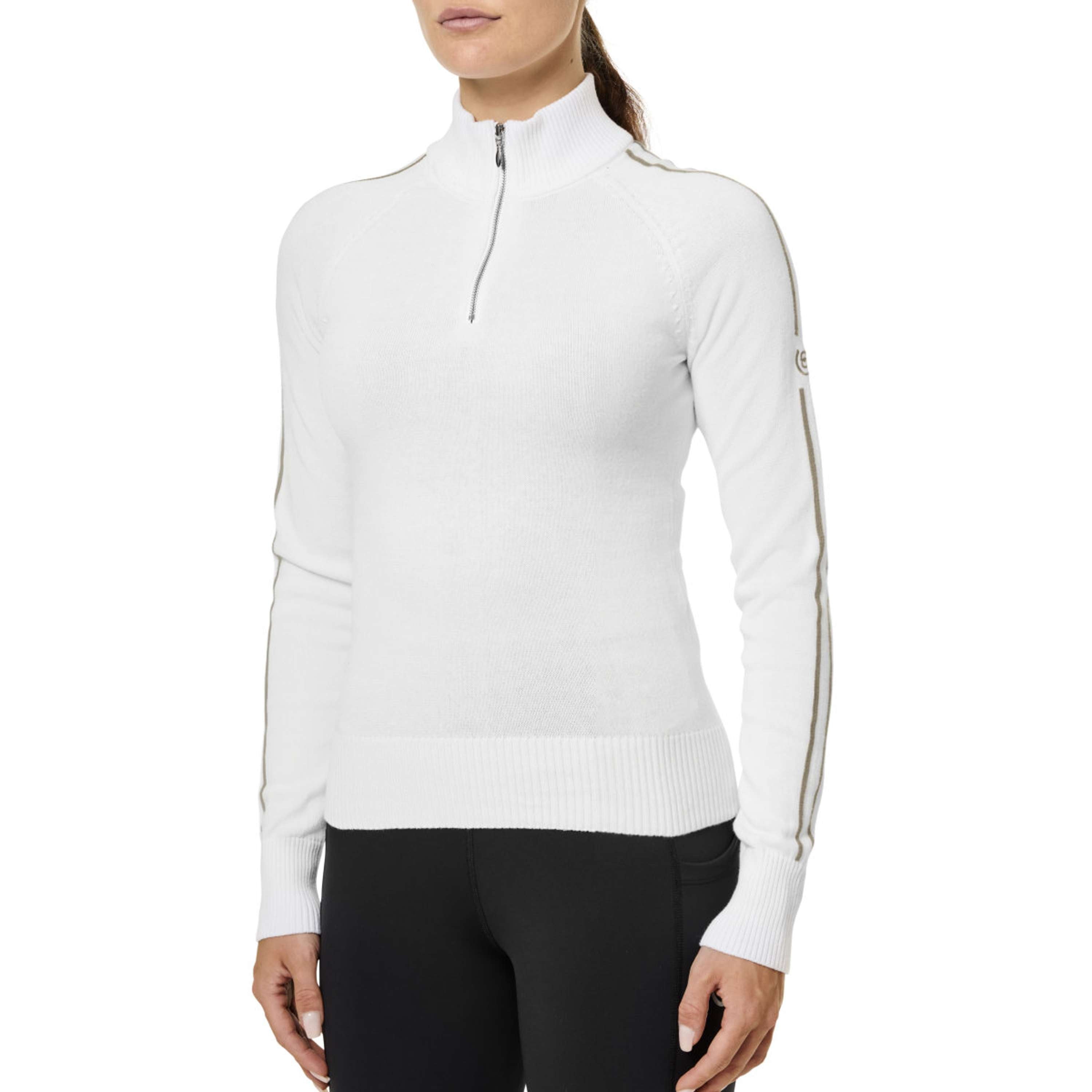 Equestrian Stockholm Knitted Zip Top White