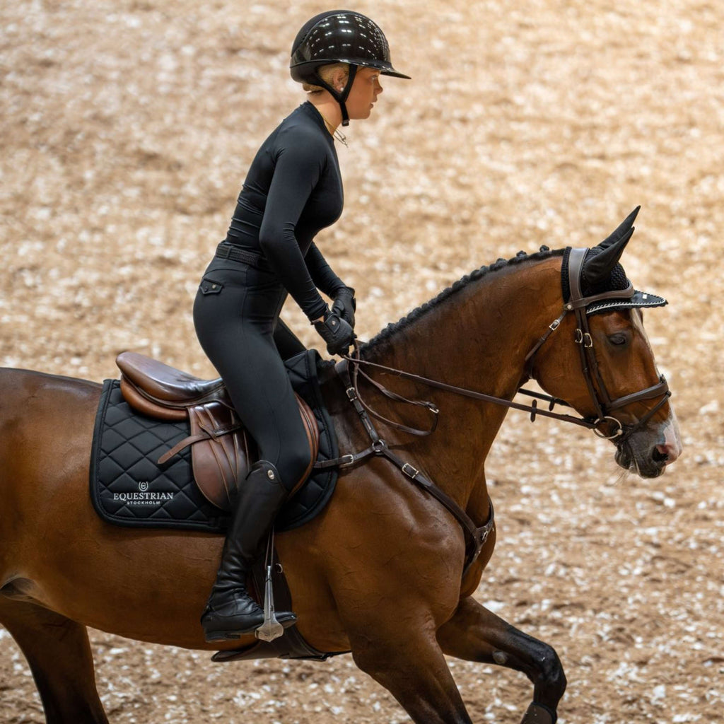 Equestrian Stockholm Saddlepad Line Jumping Black