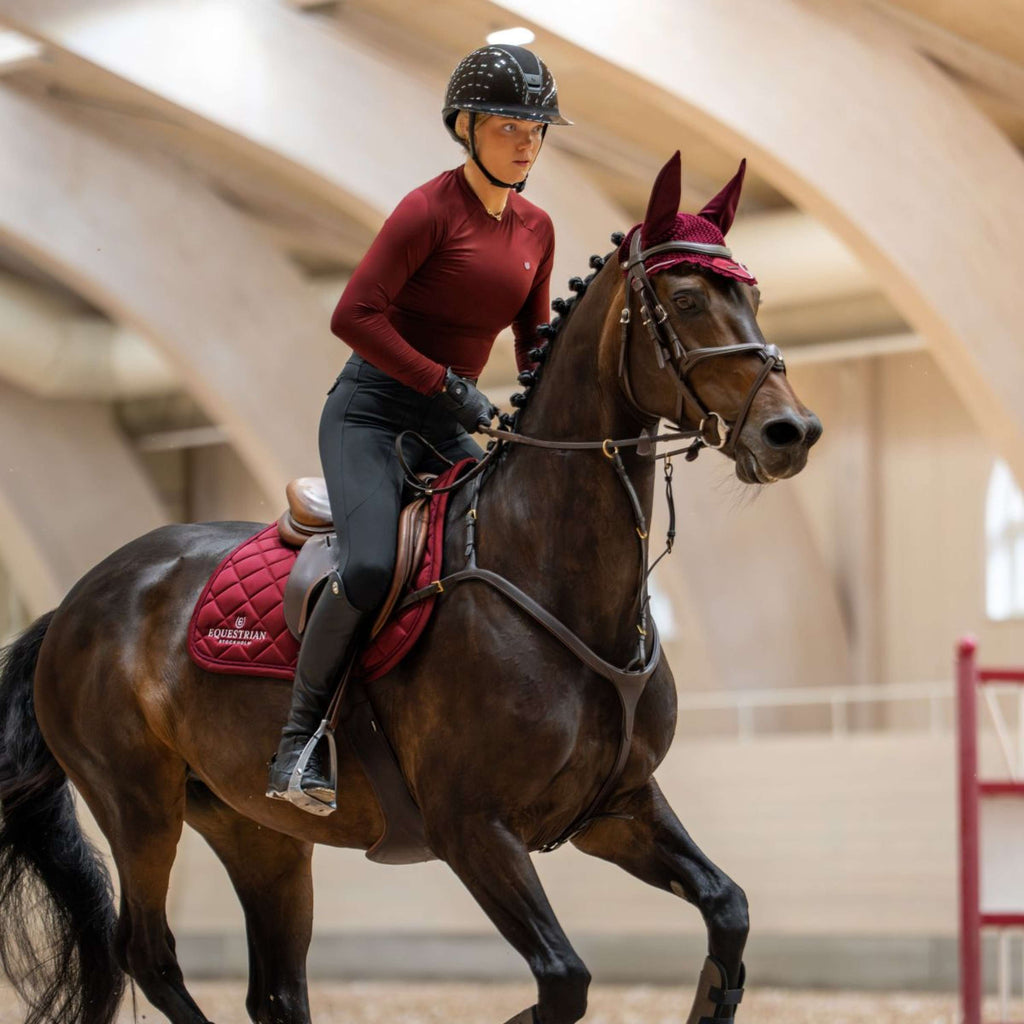 Equestrian Stockholm Saddlepad Line Jumping Bordeaux
