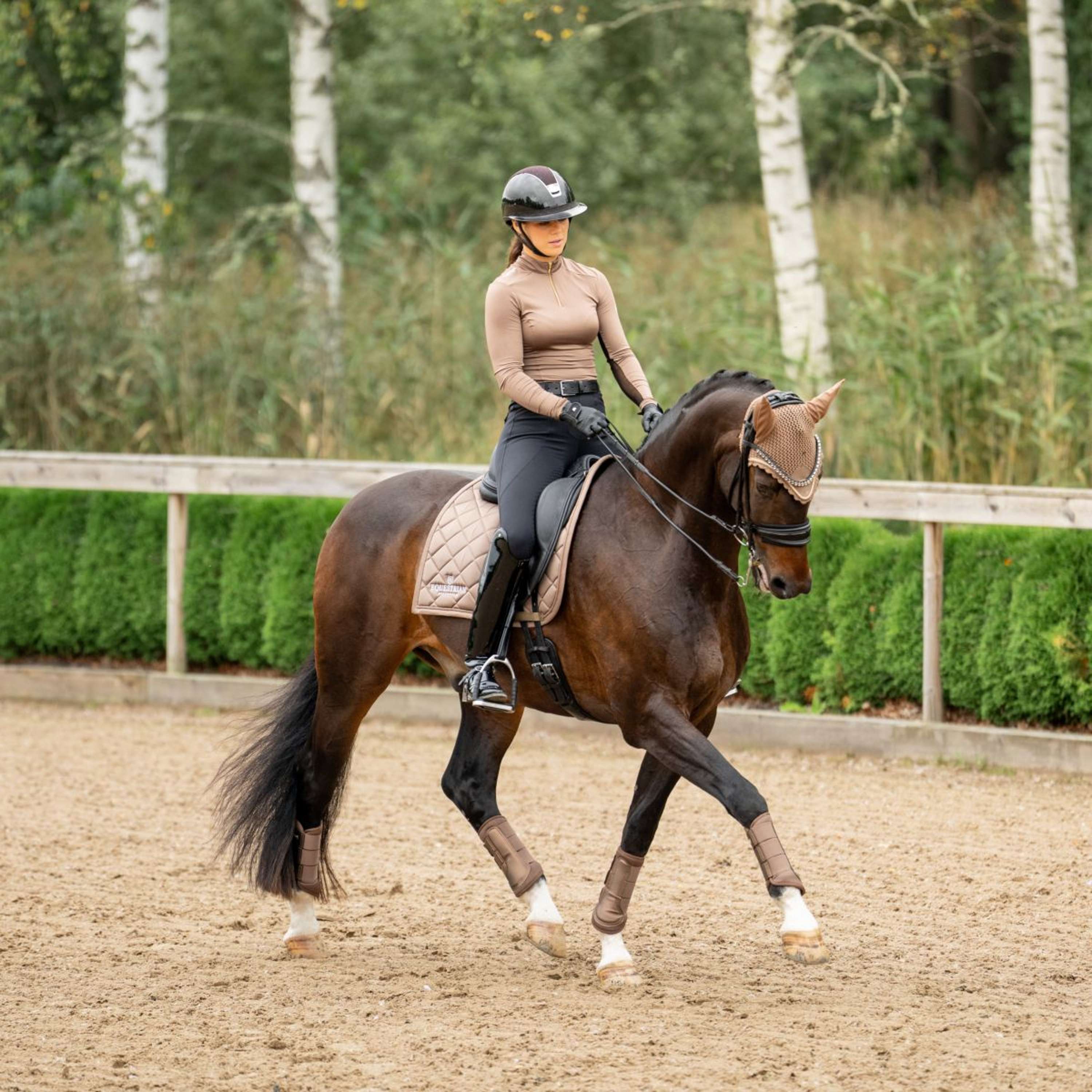 Equestrian Stockholm Saddlepad Line Dressage Champagne