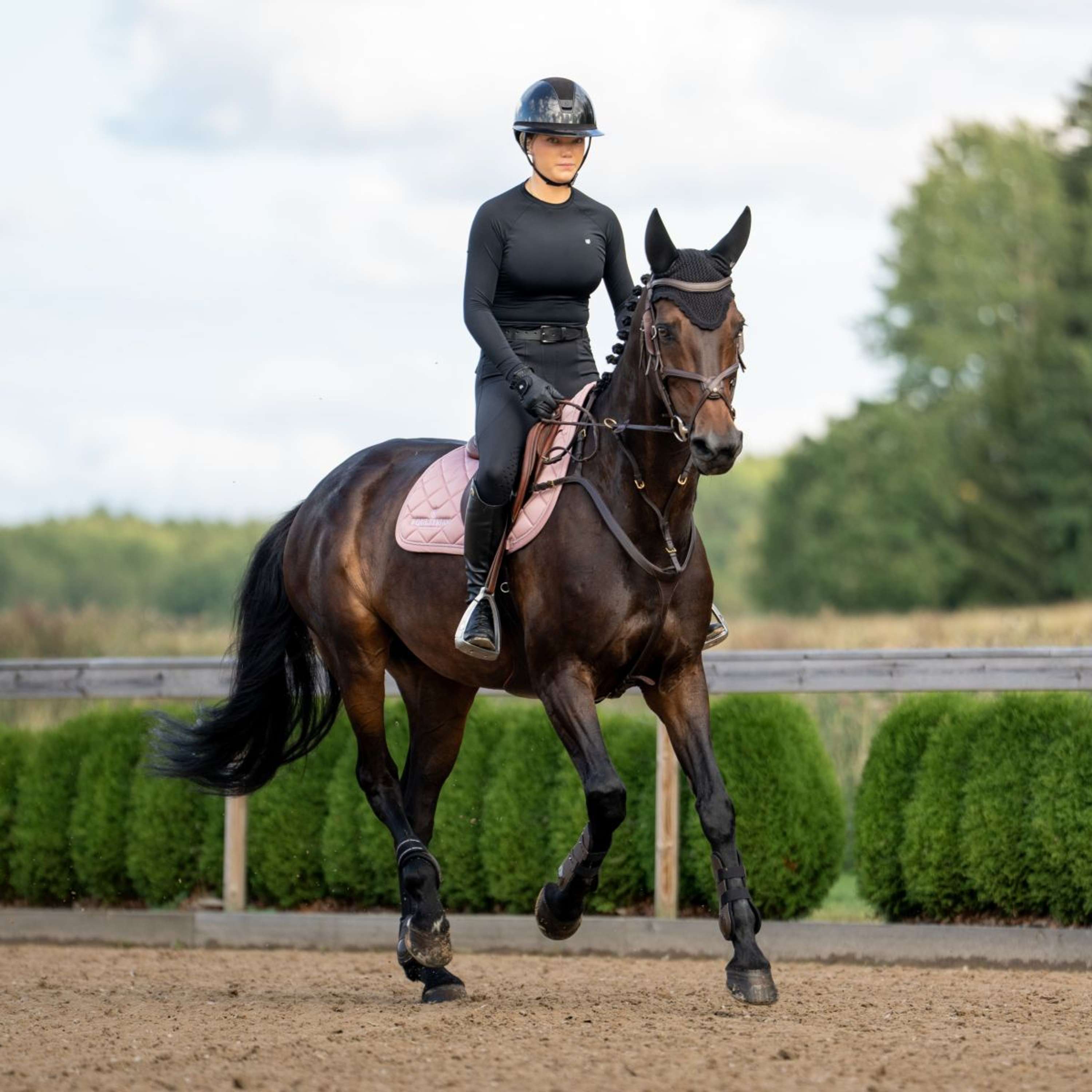 Equestrian Stockholm Saddlepad Line Jumping Pink