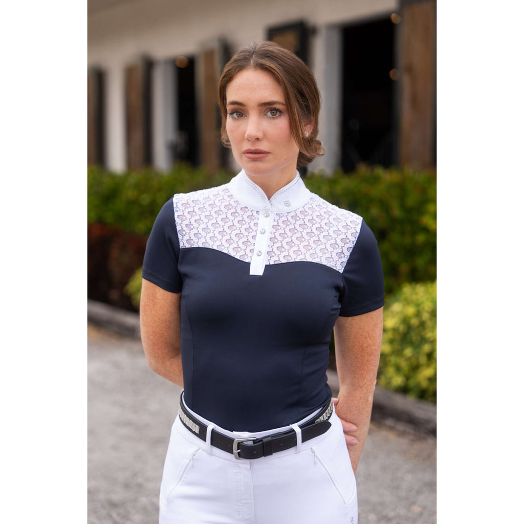 Equestrian Stockholm Competition Shirt Crystal Champion Navy