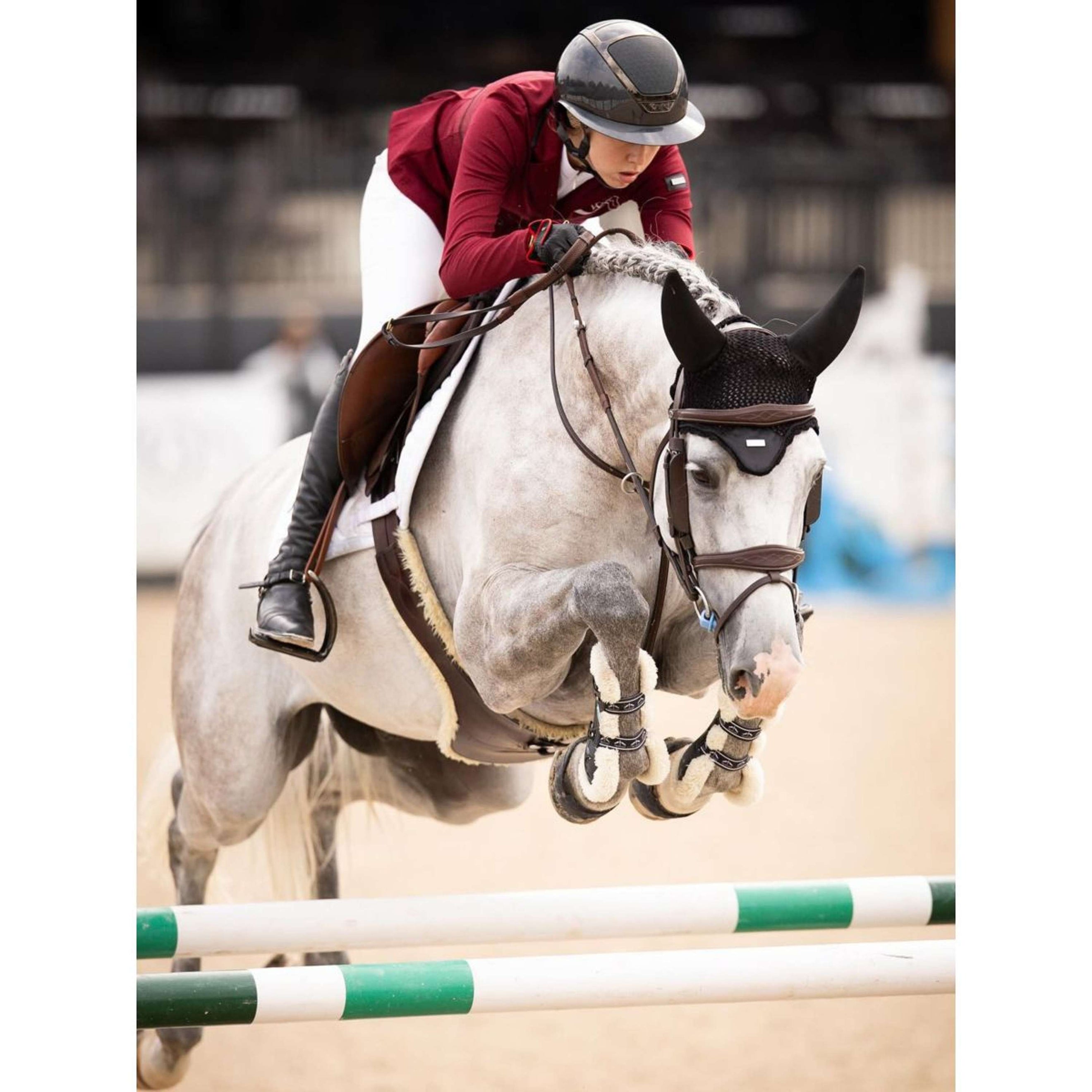 Equestrian Stockholm Ear Bonnet Padded Black/Silver Equestrian Stockholm Ear Bonnet Padded Black/Silver