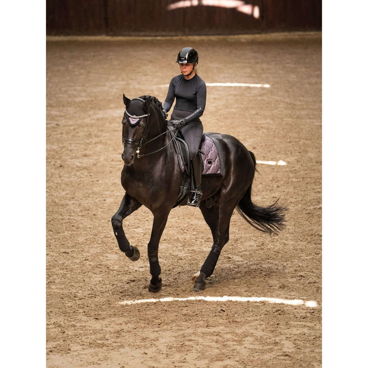 Equestrian Stockholm Ear Bonnet Purple Glimmer