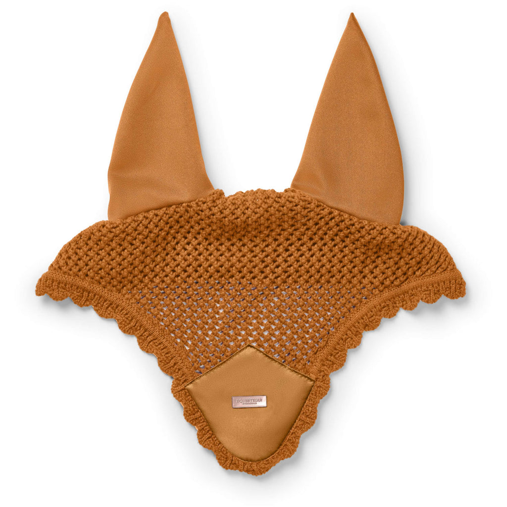 Equestrian Stockholm Ear Bonnet Satin Chestnut