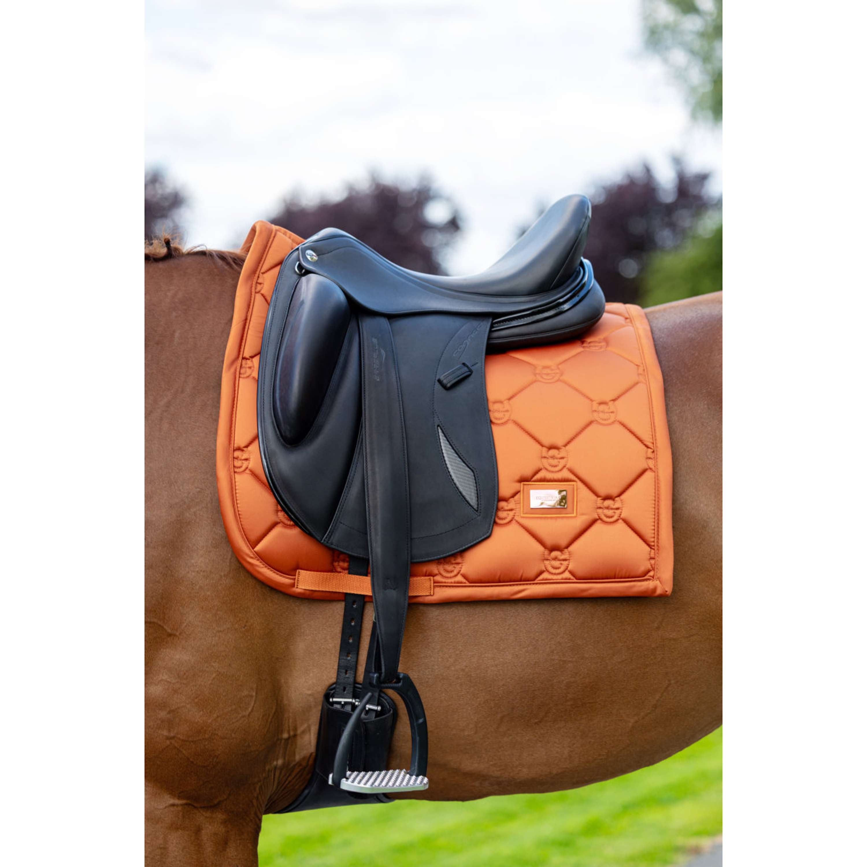 Equestrian Stockholm Saddlepad Satin Dressage Chestnut