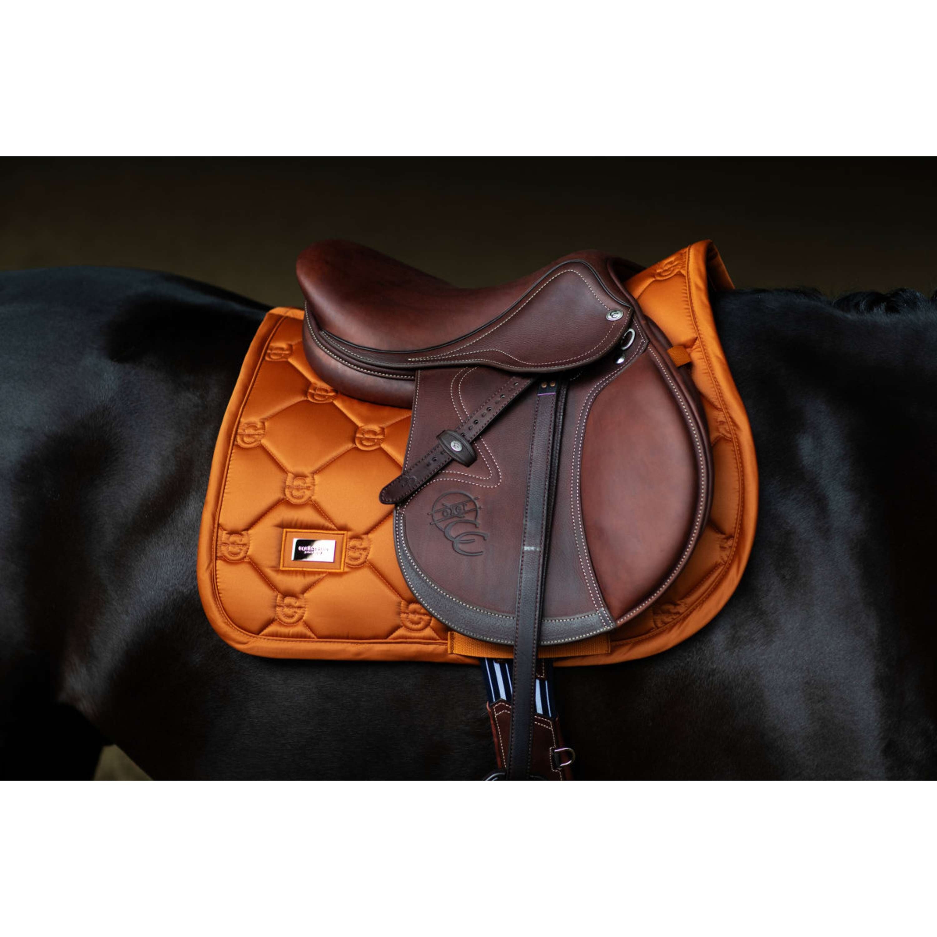 Equestrian Stockholm Saddlepad Satin Jumping Chestnut