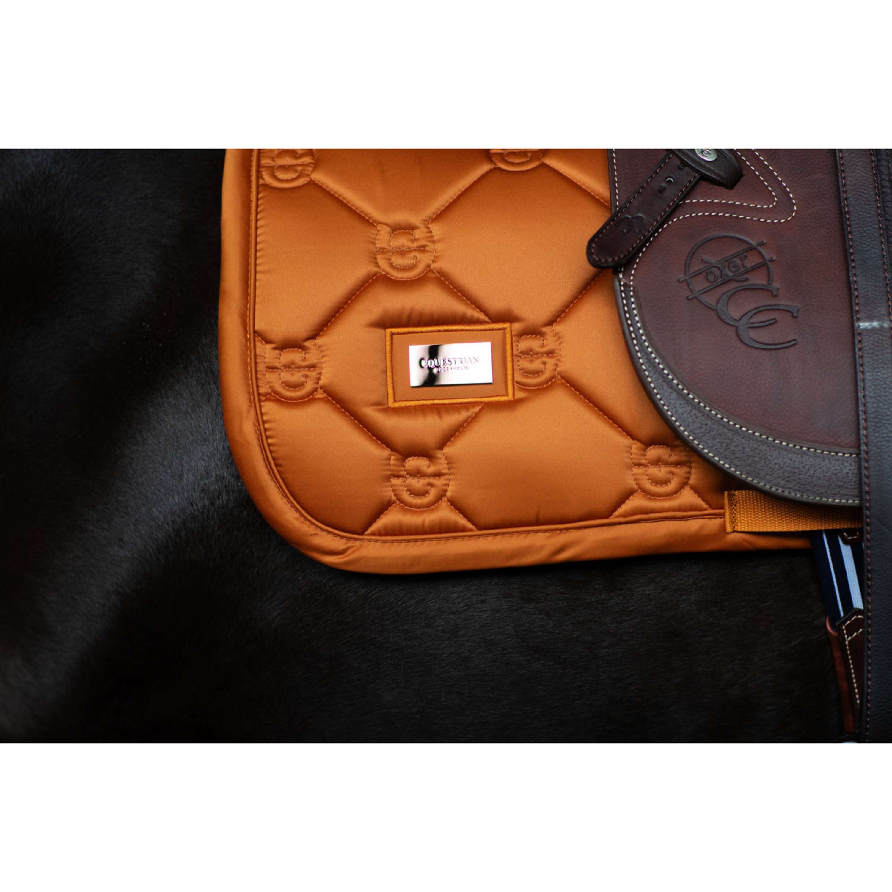 Equestrian Stockholm Saddlepad Satin Jumping Chestnut