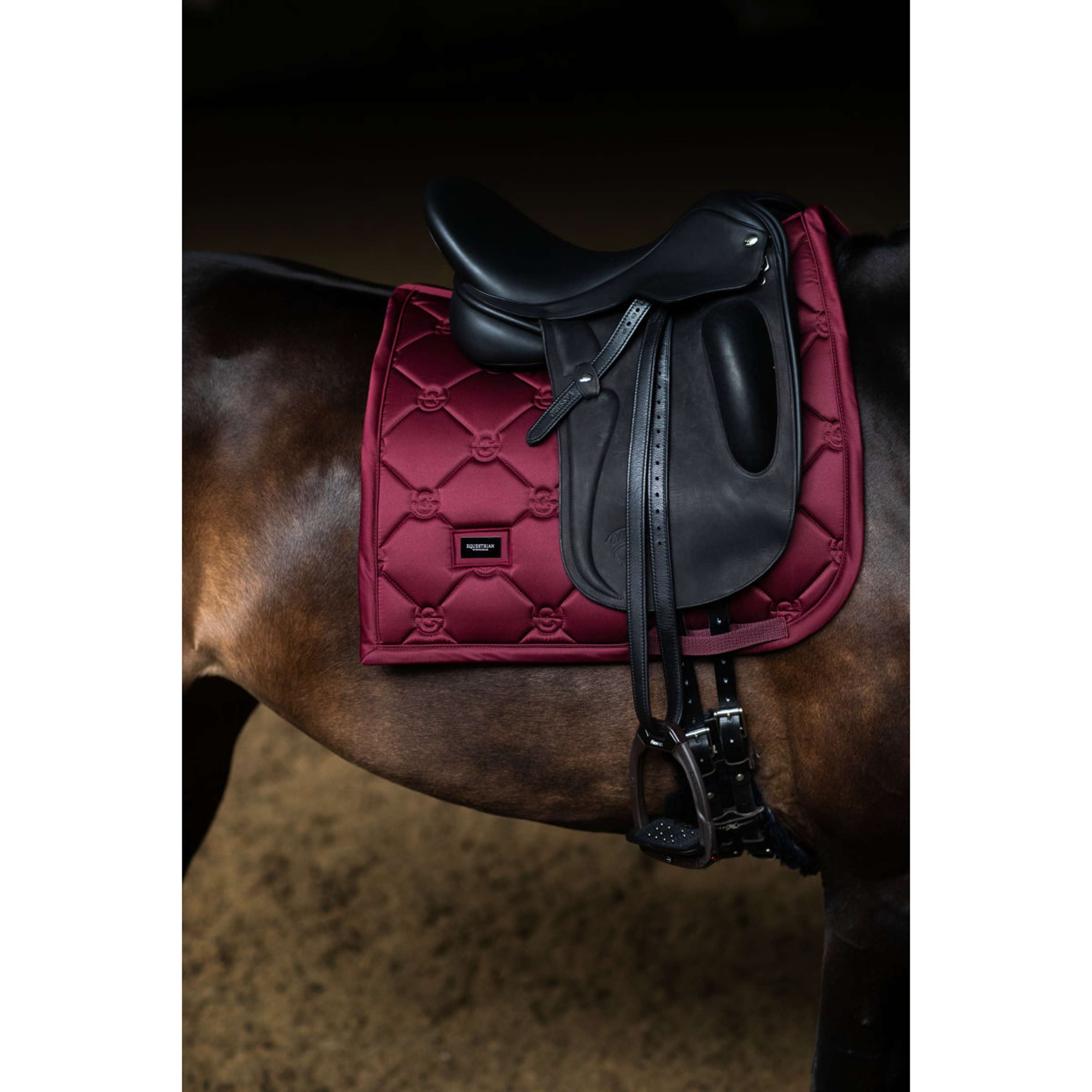 Equestrian Stockholm Saddlepad Satin Dressage Merlot