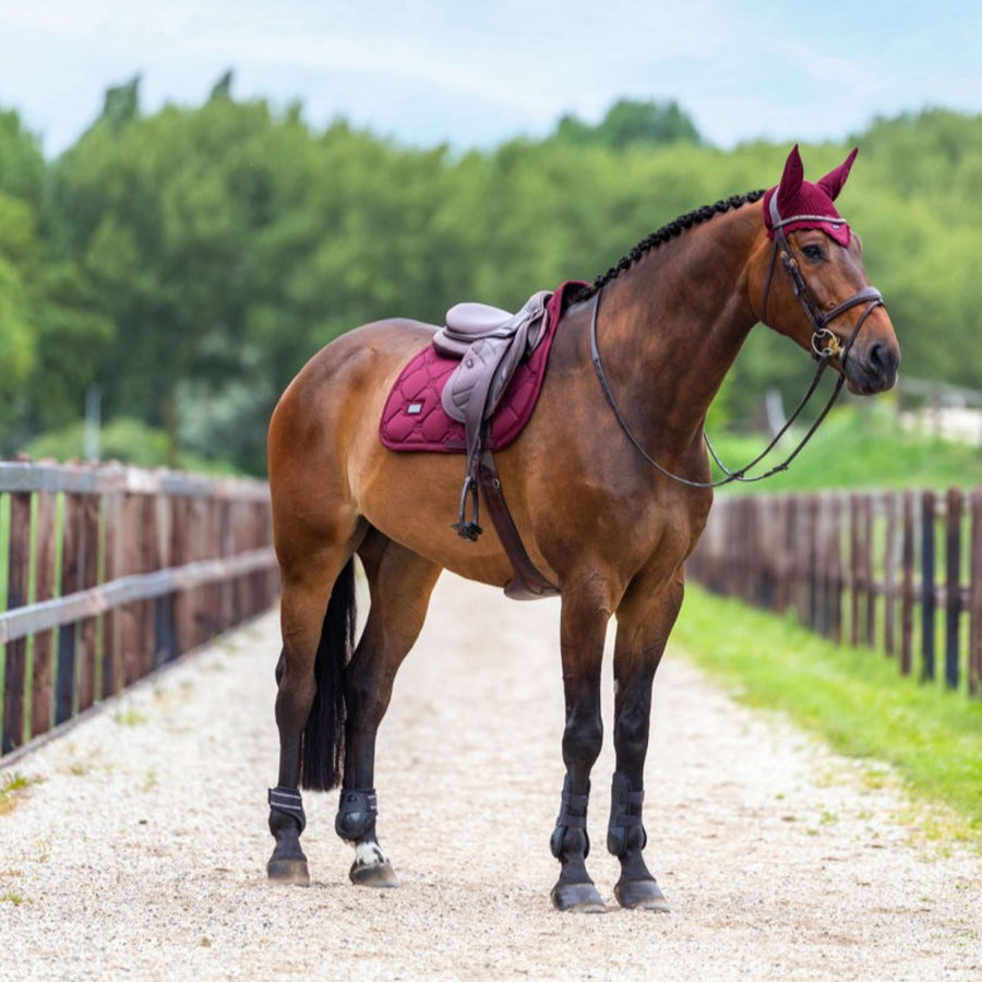 Equestrian Stockholm Saddlepad Satin Jumping Merlot