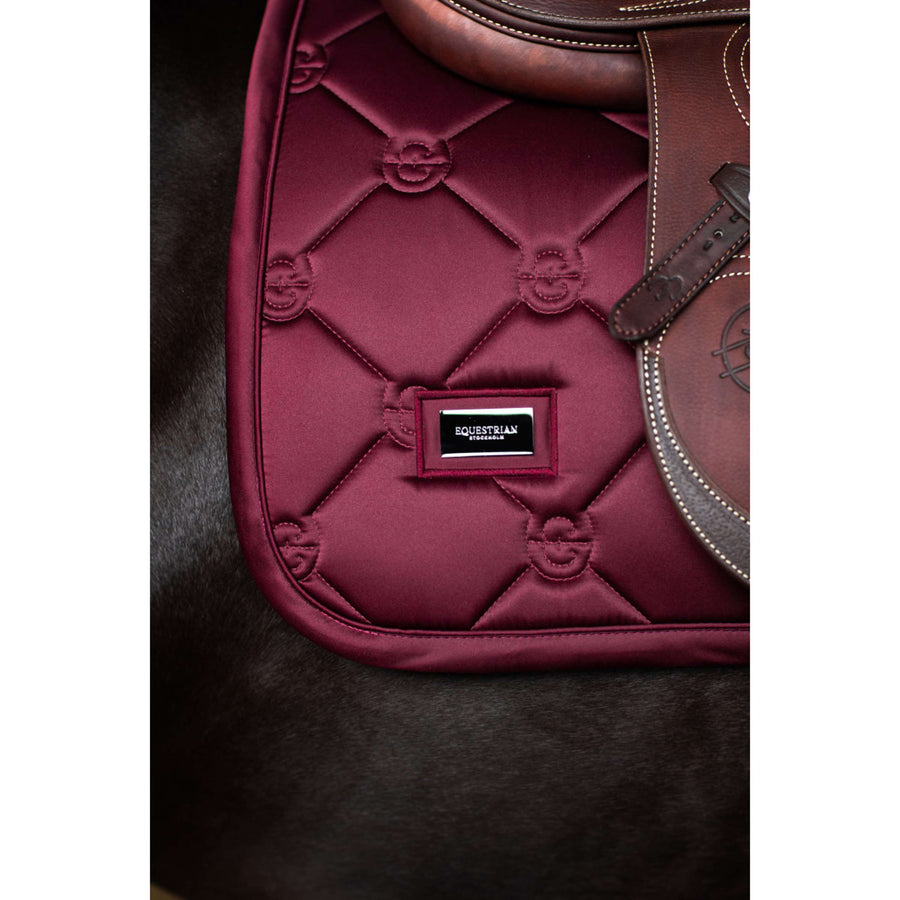 Equestrian Stockholm Saddlepad Satin Jumping Merlot
