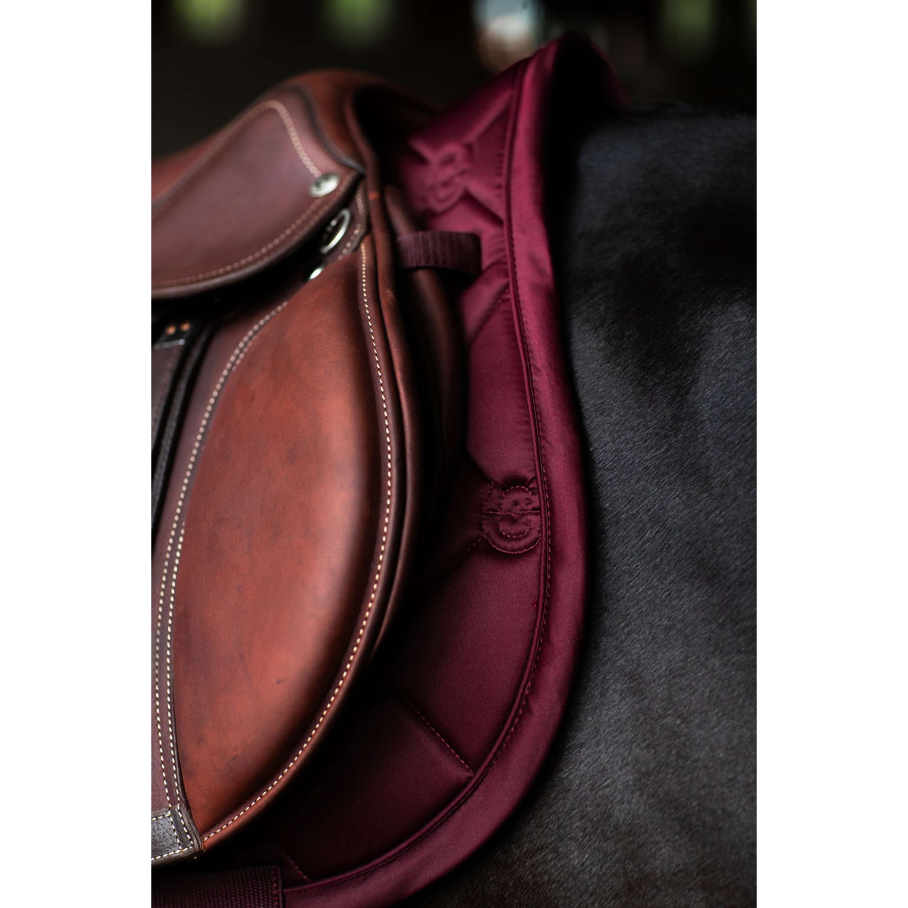 Equestrian Stockholm Saddlepad Satin Jumping Merlot