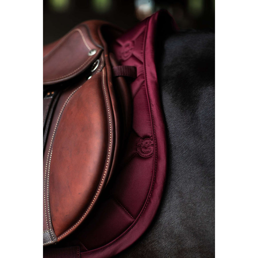 Equestrian Stockholm Saddlepad Satin Jumping Merlot