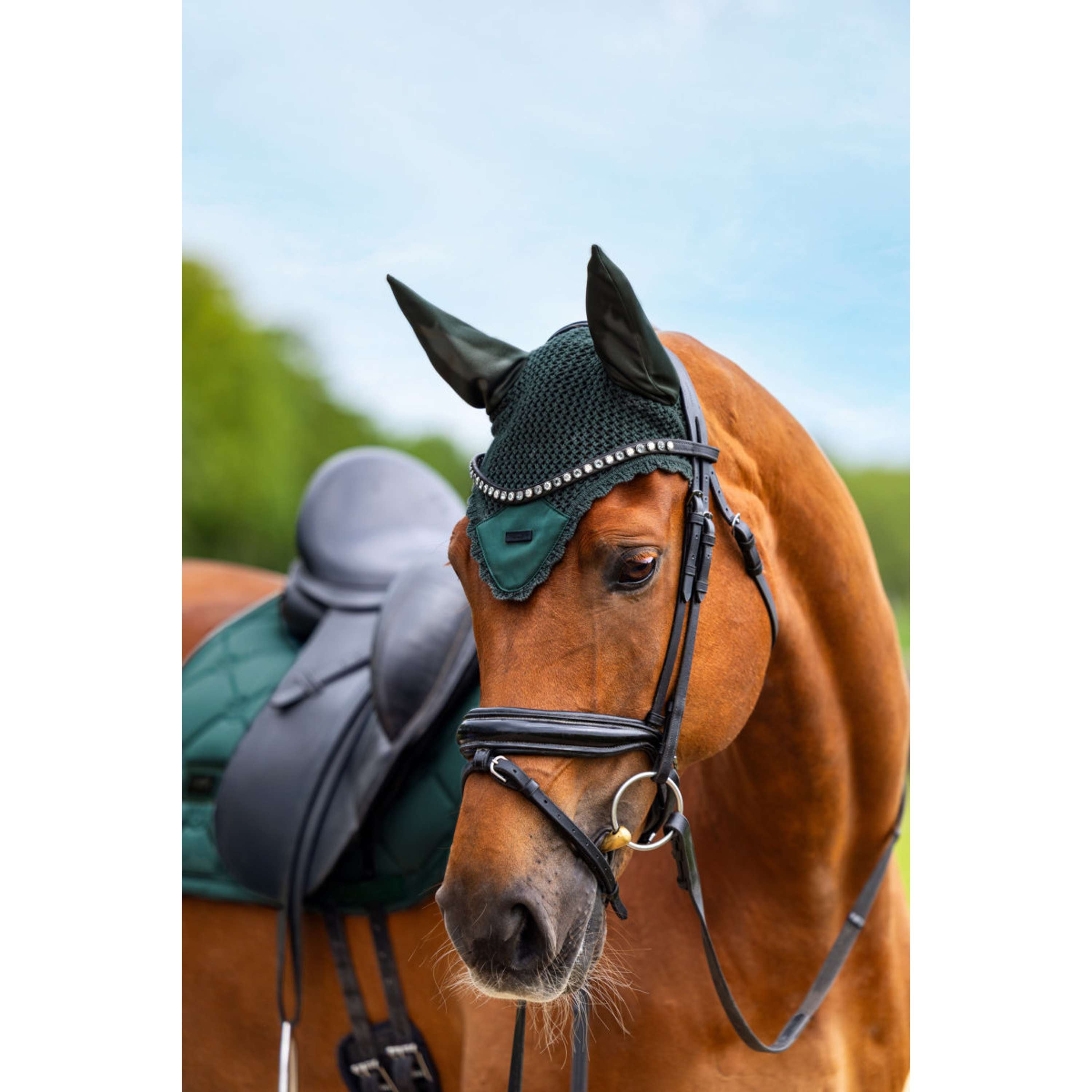 Equestrian Stockholm Ear Bonnet Satin Sycamore Green