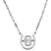 Equestrian Stockholm Neck Chain Swarovski Crystal Silver