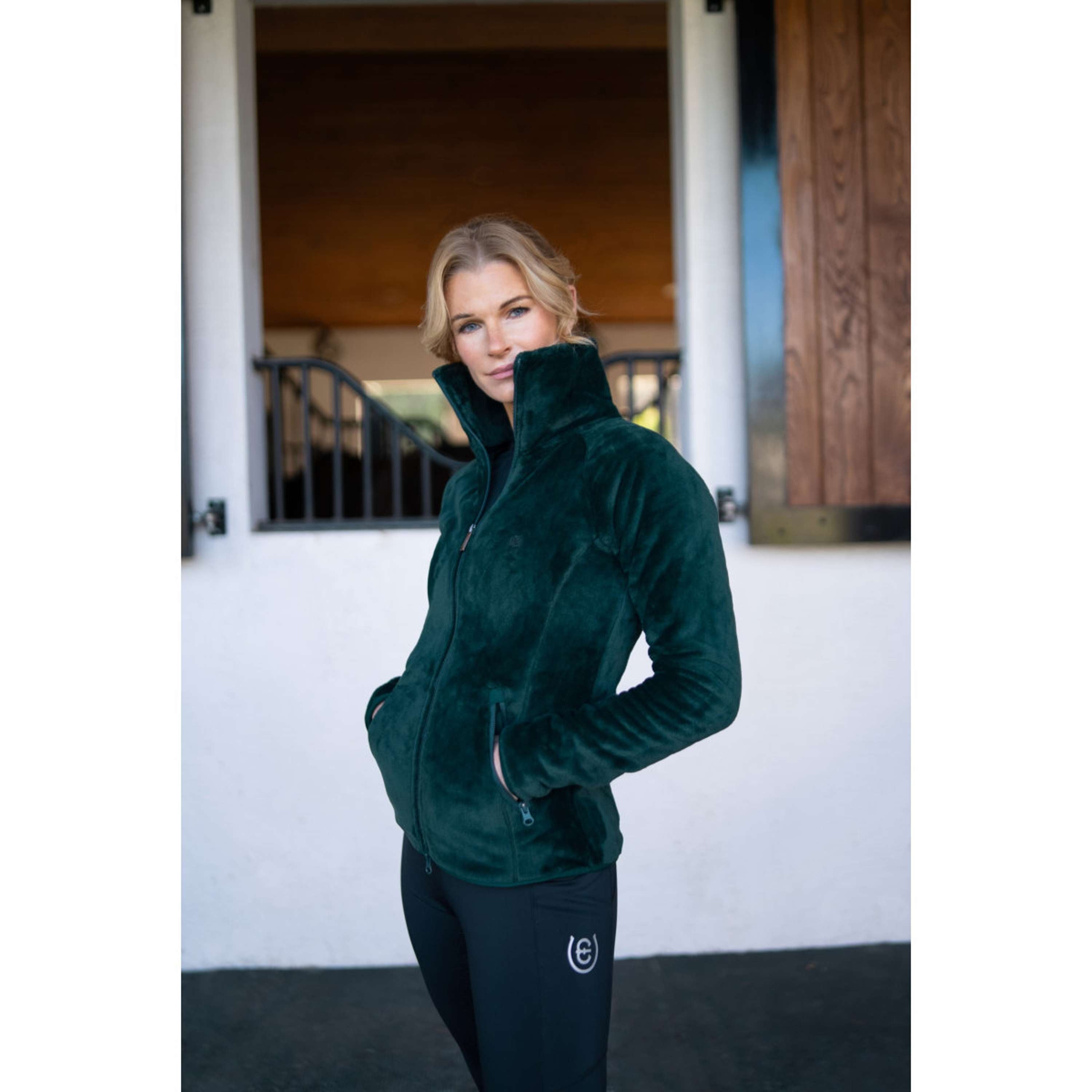 Equestrian Stockholm Fleece Jacket Velvet Sycamore Green