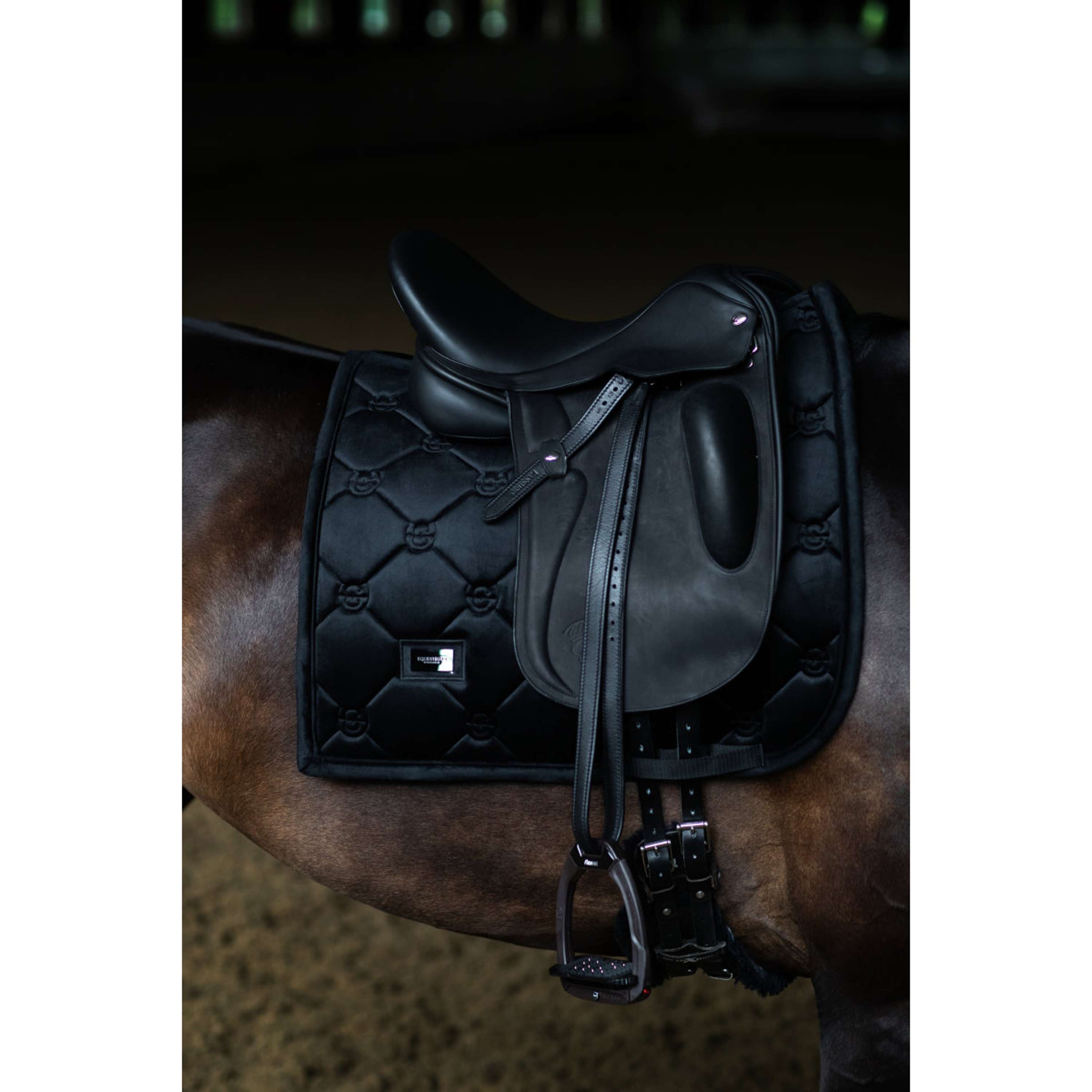 Equestrian Stockholm Saddlepad Velvet Dressage Black