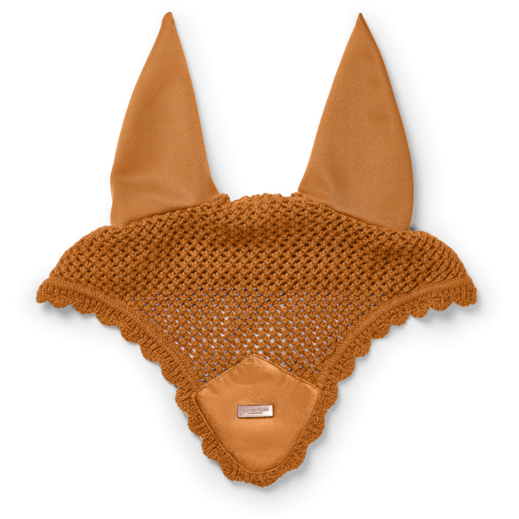 Equestrian Stockholm Ear Bonnet Velvet Chestnut