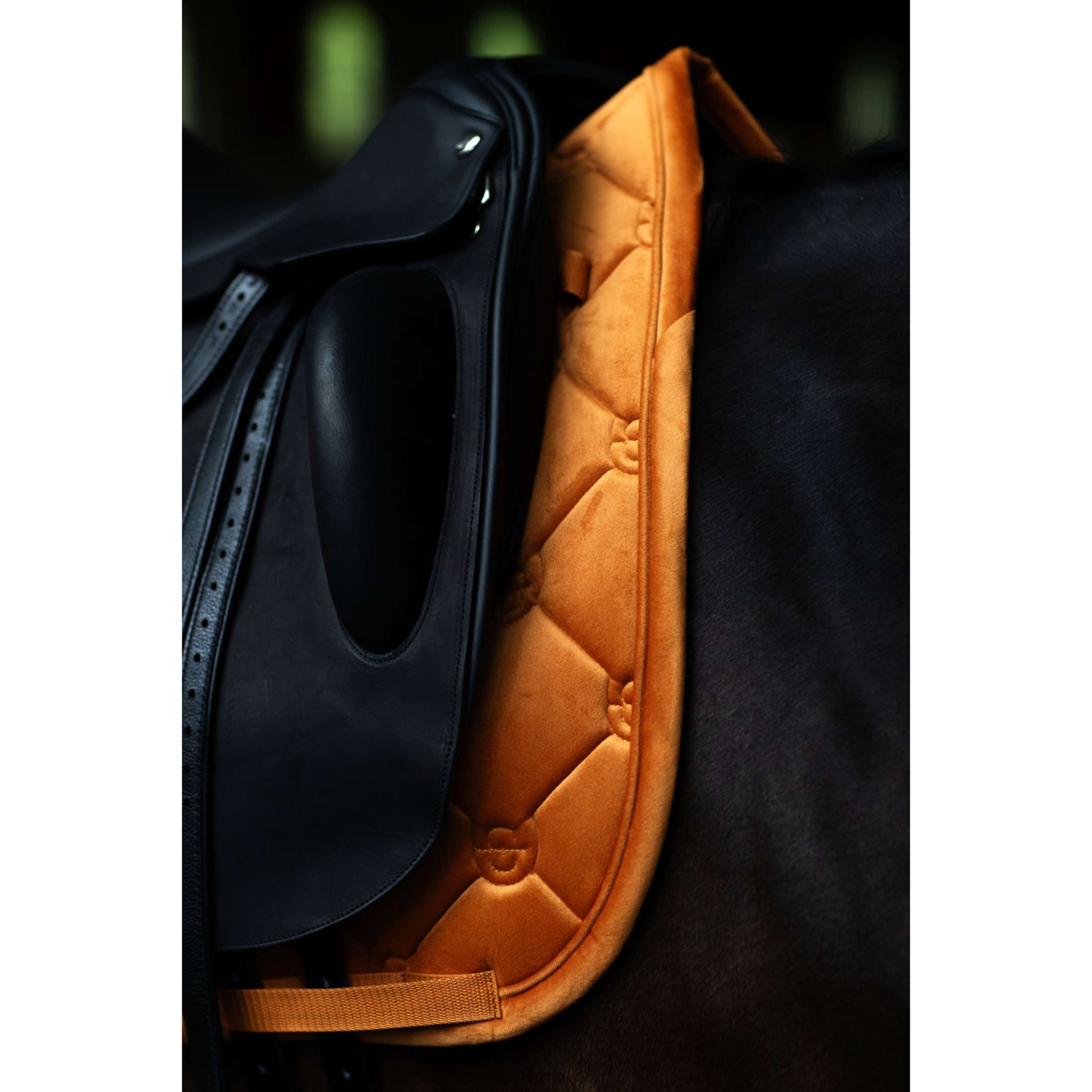 Equestrian Stockholm Saddlepad Velvet Dressage Chestnut