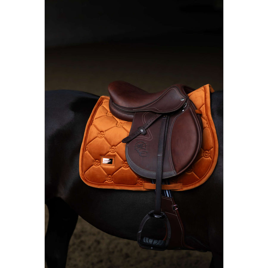 Equestrian Stockholm Saddlepad Velvet Jumping Chestnut