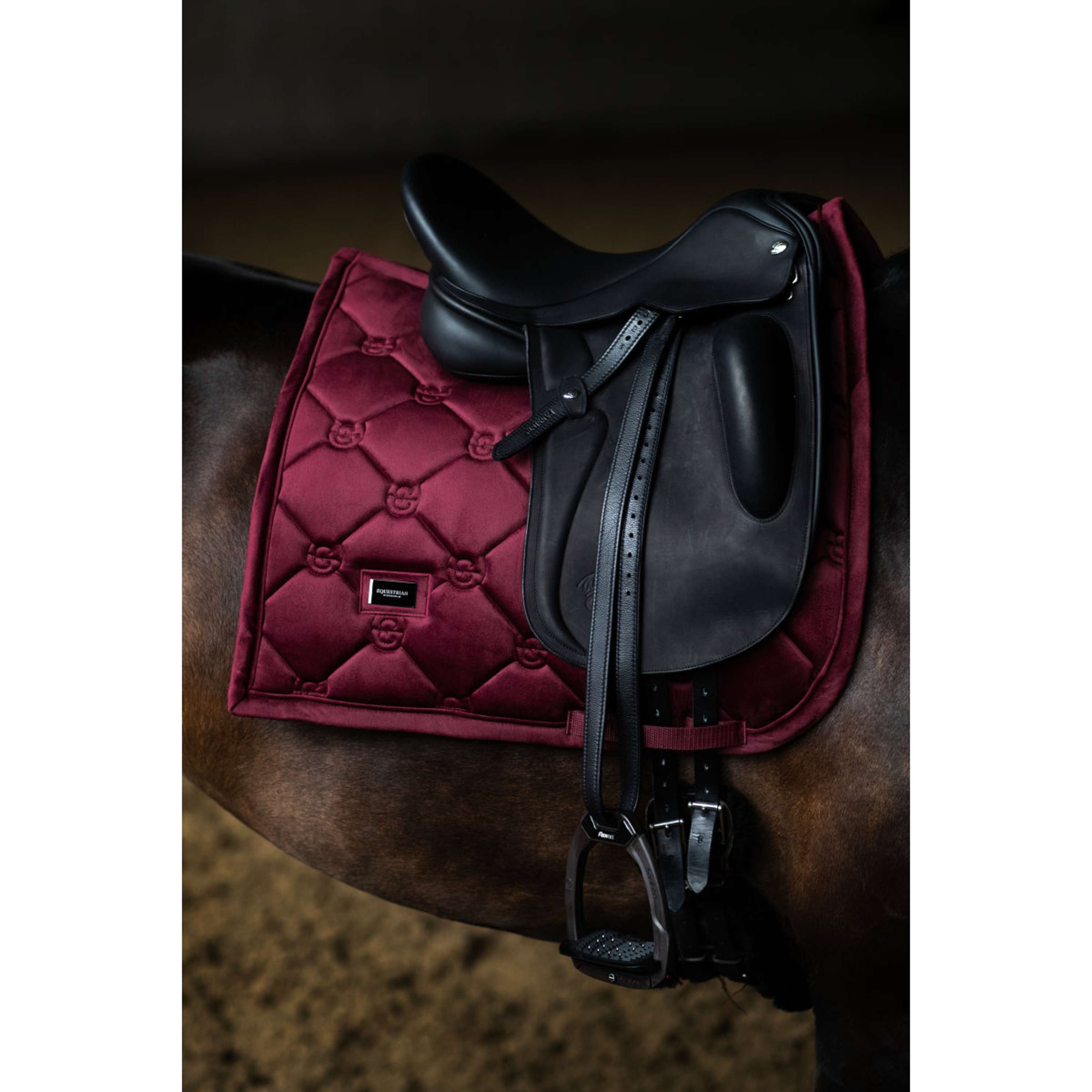 Equestrian Stockholm Saddlepad Velvet Dressage Merlot