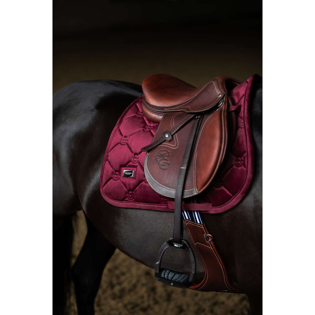 Equestrian Stockholm Saddlepad Velvet Jumping Merlot