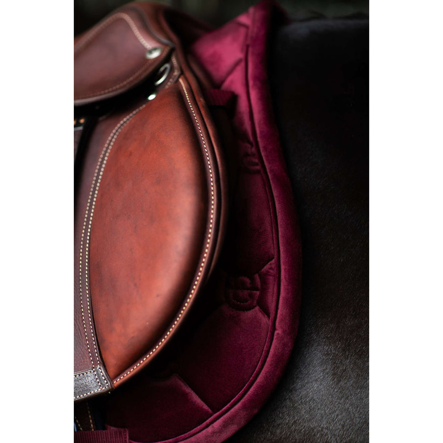 Equestrian Stockholm Saddlepad Velvet Jumping Merlot