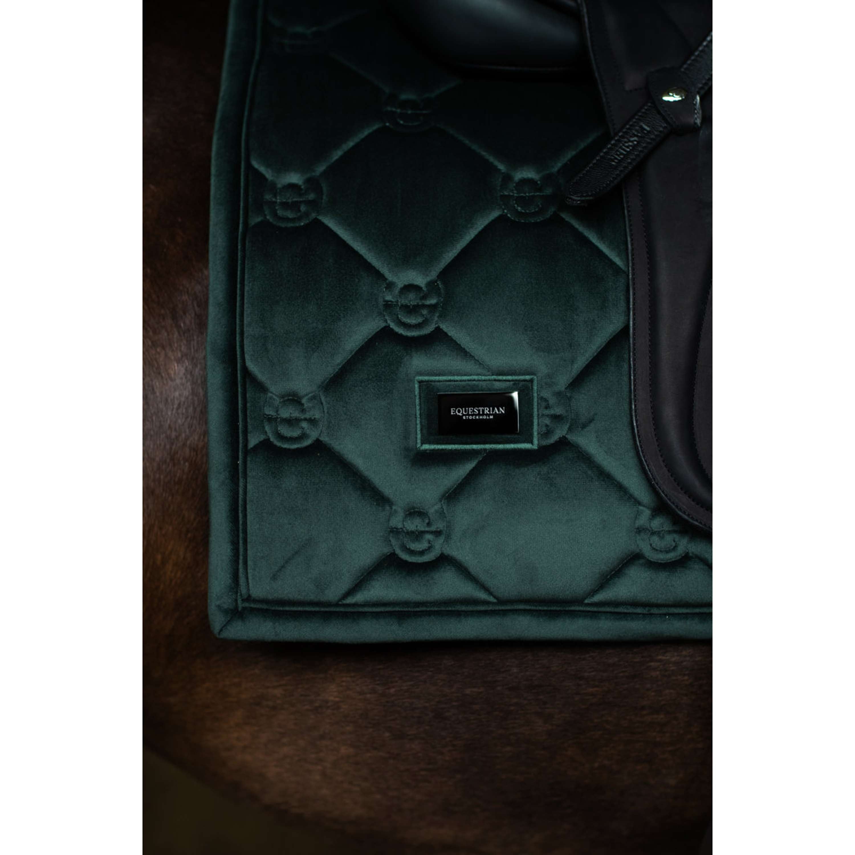 Equestrian Stockholm Saddlepad Velvet Dressage Sycamore Green