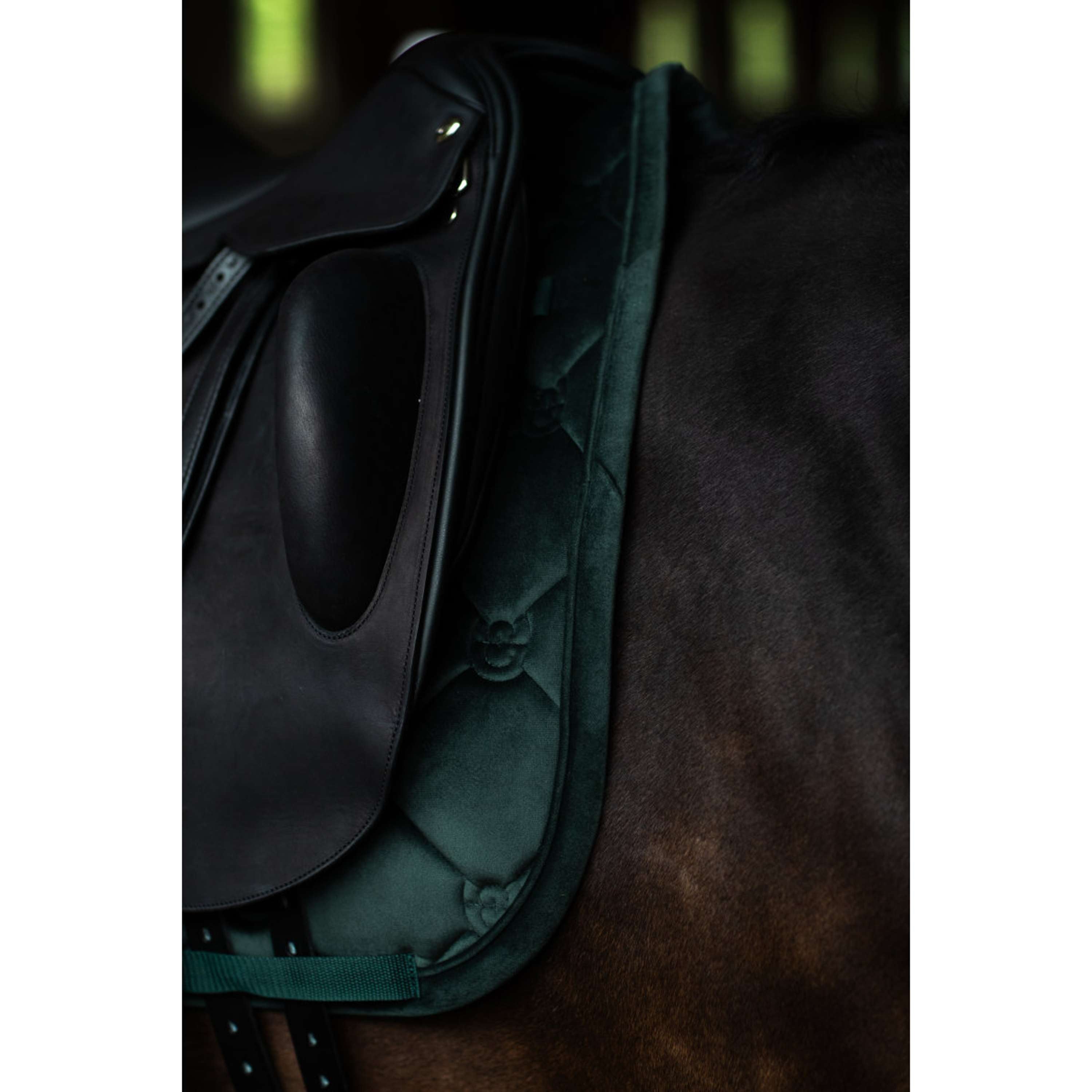 Equestrian Stockholm Saddlepad Velvet Dressage Sycamore Green