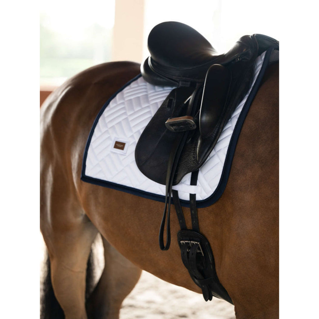 Equestrian Stockholm Saddlepad Modern Dressage White/Navy