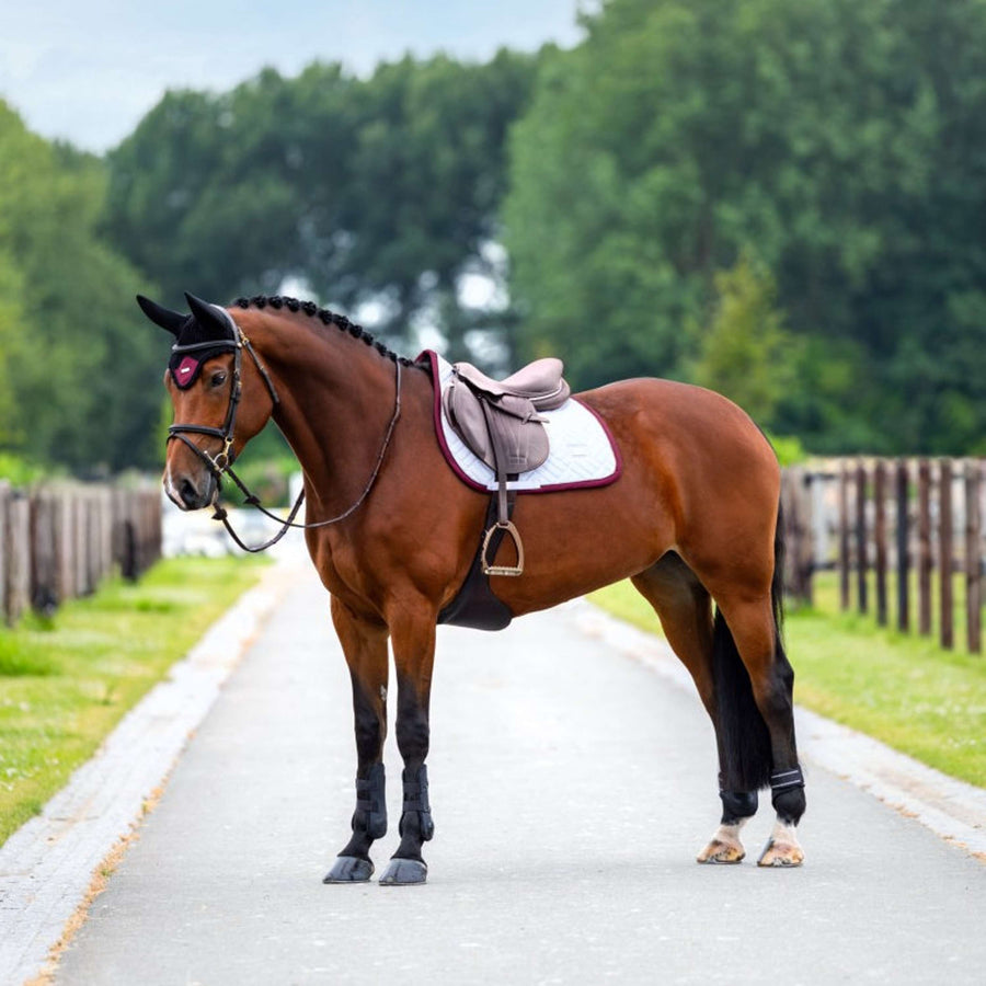 Equestrian Stockholm Saddlepad Modern Jumping White/Merlot