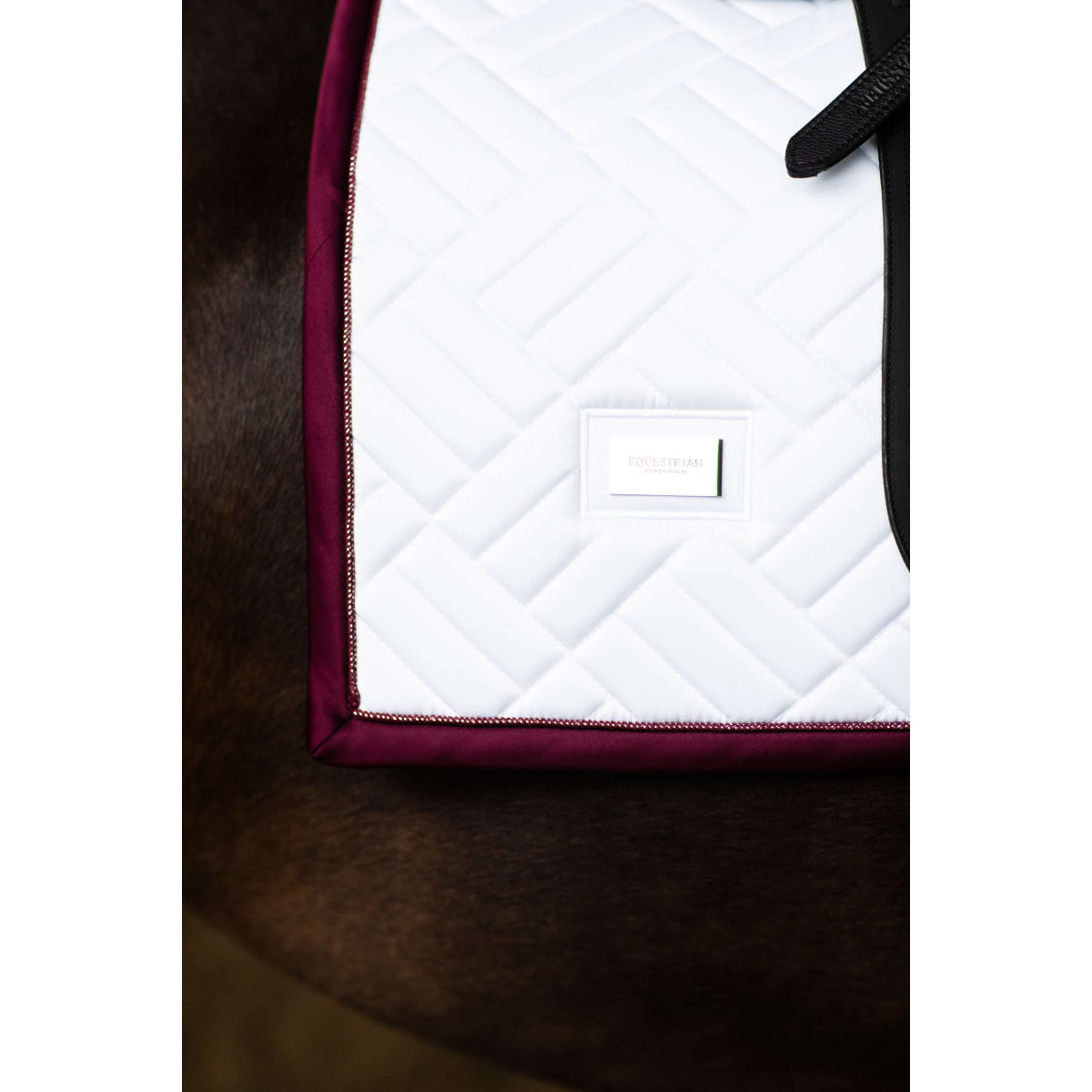 Equestrian Stockholm Saddlepad Modern Dressage White/Merlot