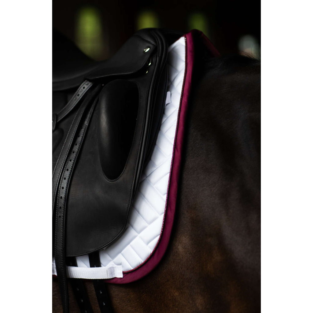 Equestrian Stockholm Saddlepad Modern Dressage White/Merlot