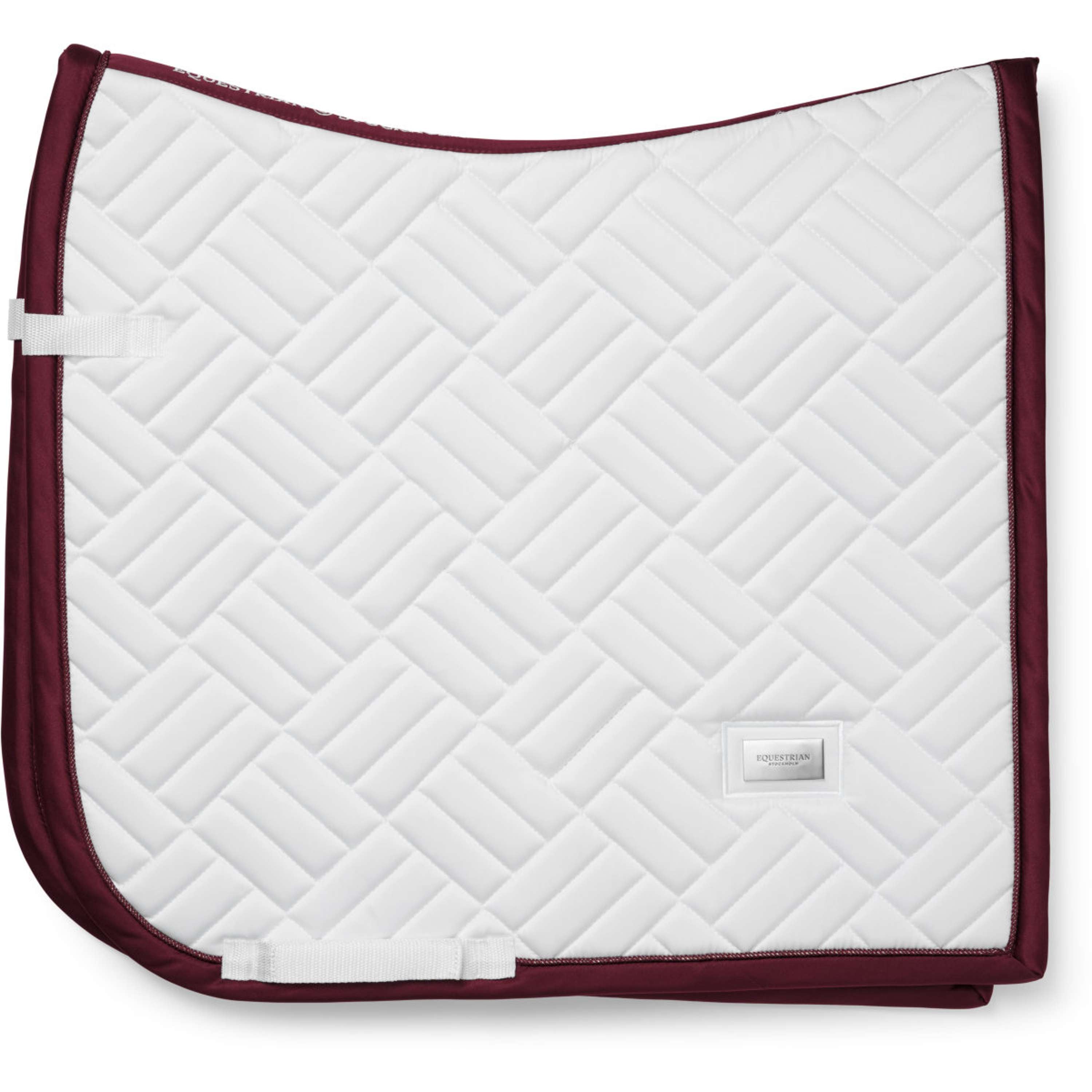 Equestrian Stockholm Saddlepad Modern Dressage White/Merlot