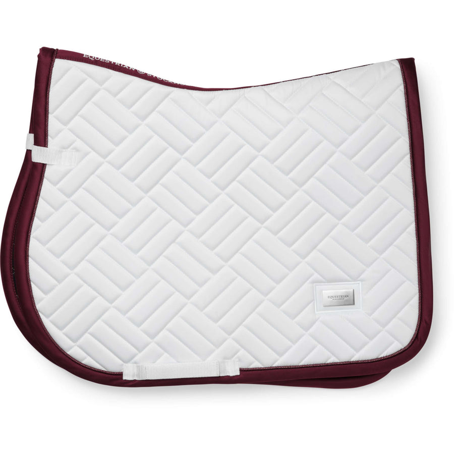 Equestrian Stockholm Saddlepad Modern Jumping White/Merlot