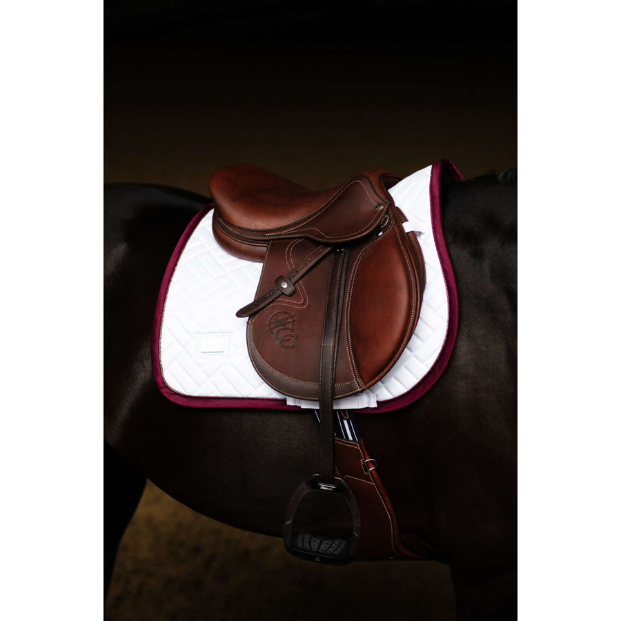 Equestrian Stockholm Saddlepad Modern Jumping White/Merlot