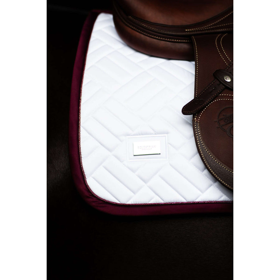 Equestrian Stockholm Saddlepad Modern Jumping White/Merlot