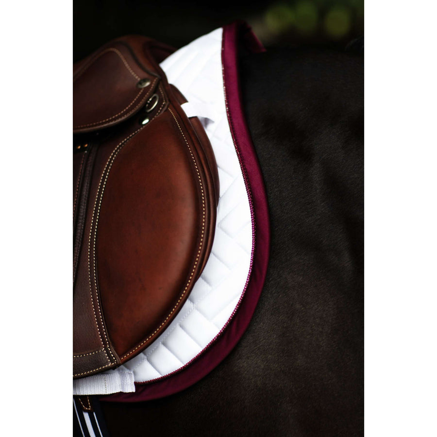 Equestrian Stockholm Saddlepad Modern Jumping White/Merlot
