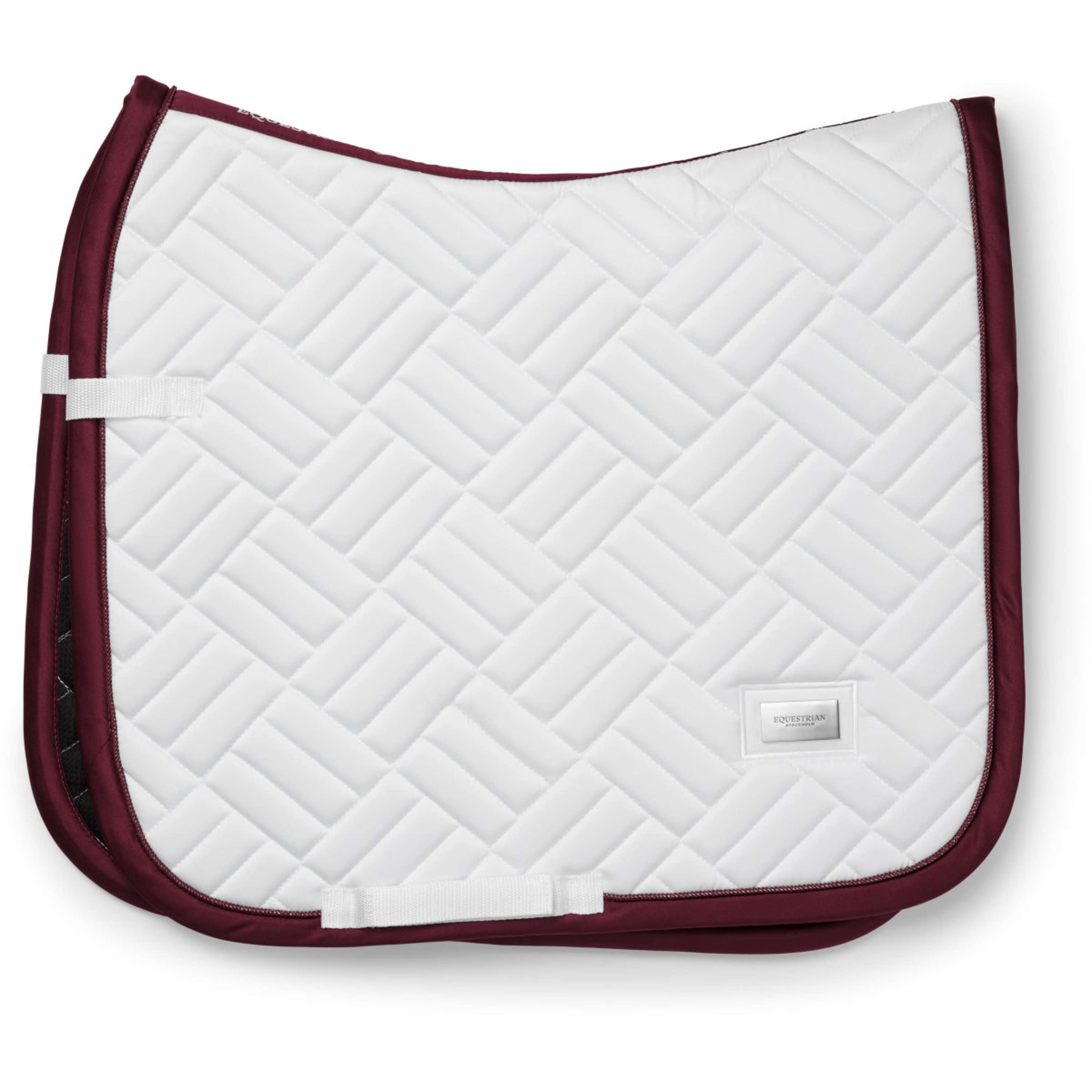 Equestrian Stockholm Saddlepad Modern Dressage White/Merlot