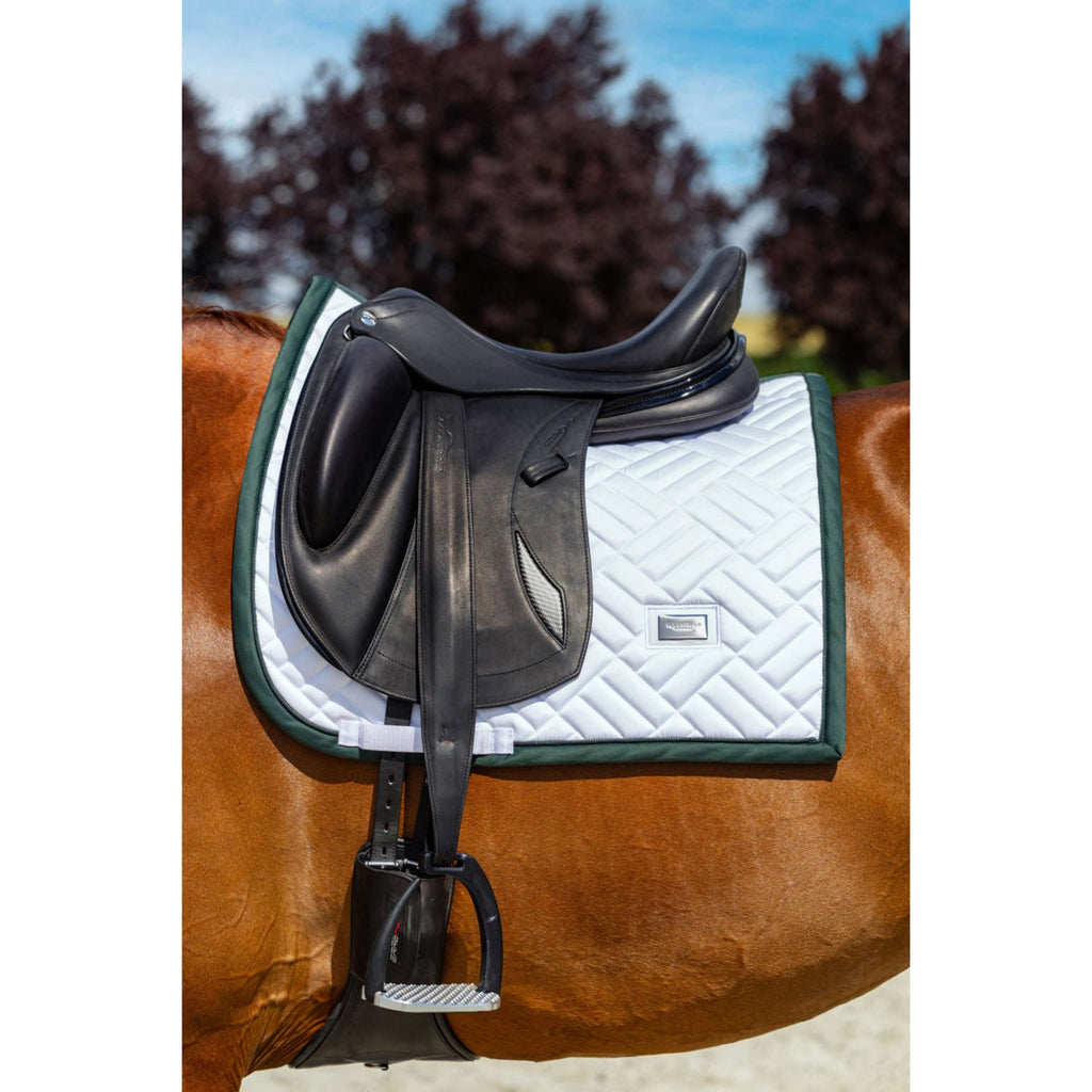 Equestrian Stockholm Saddlepad Modern Dressage White/Sycamore Green