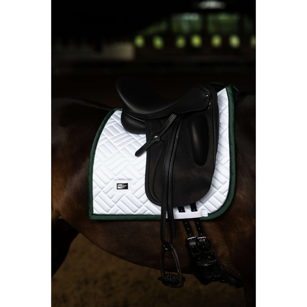 Equestrian Stockholm Saddlepad Modern Dressage White/Sycamore Green