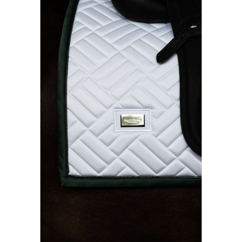 Equestrian Stockholm Saddlepad Modern Dressage White/Sycamore Green