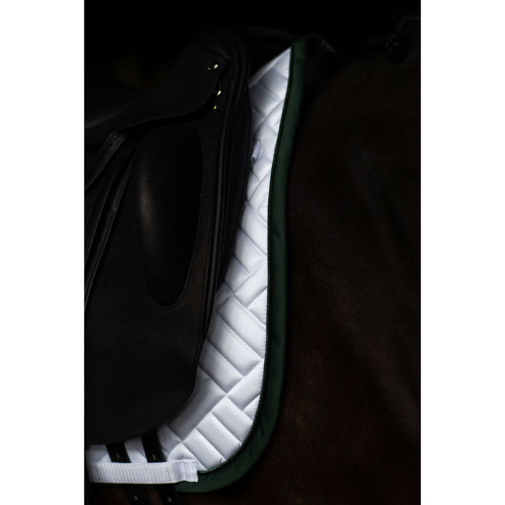 Equestrian Stockholm Saddlepad Modern Dressage White/Sycamore Green