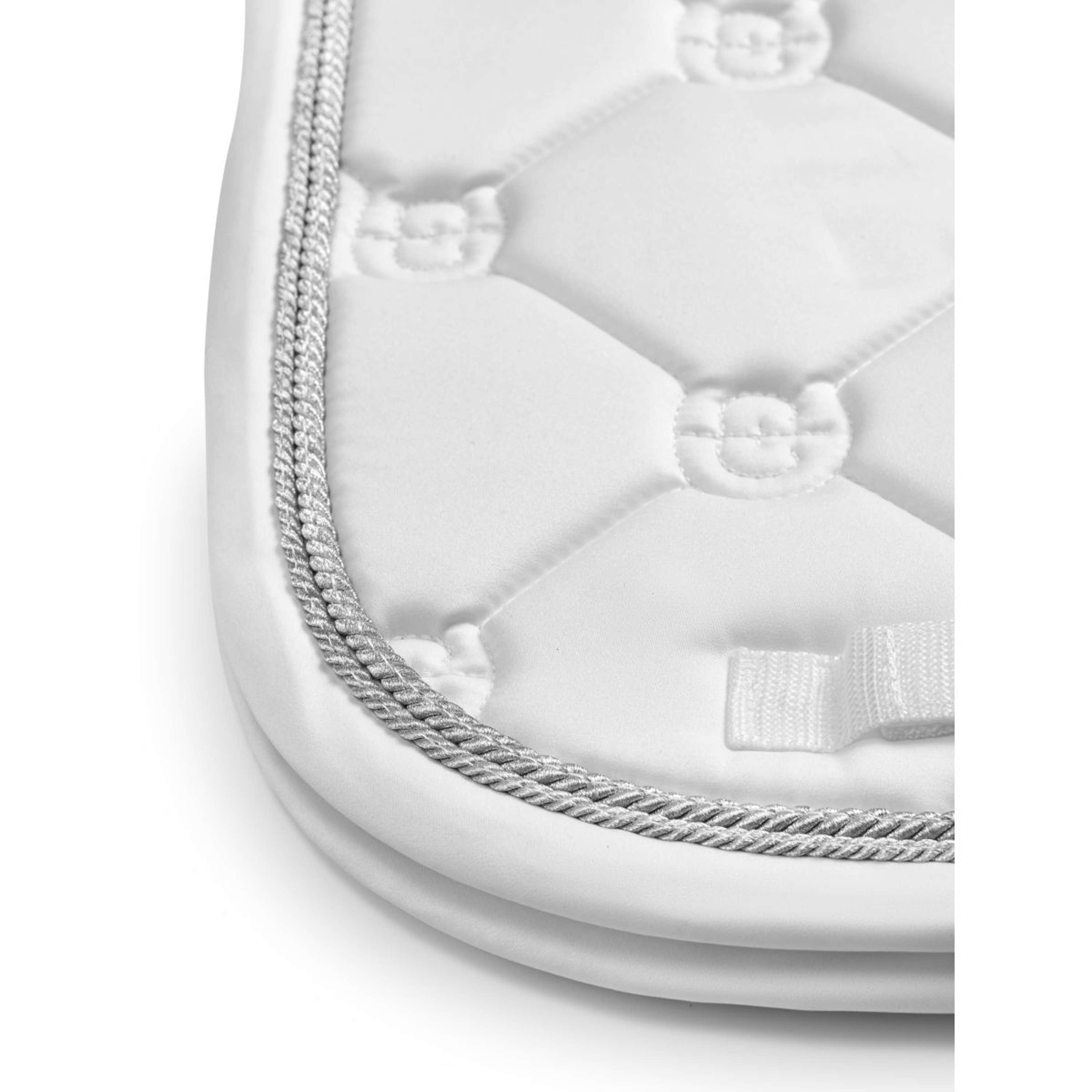 Equestrian Stockholm Saddlepad Dressage White Silver