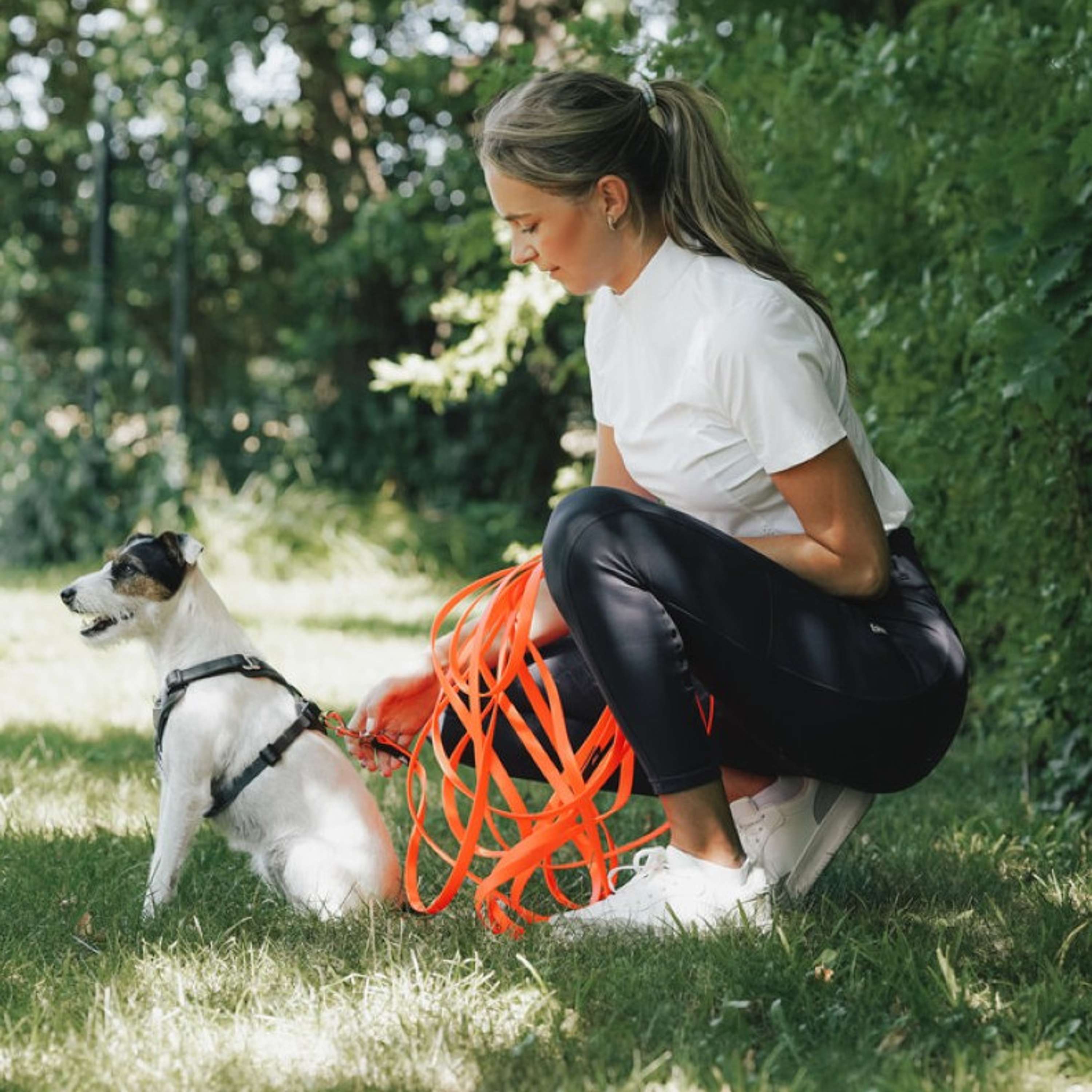 Hunter x Eskadron Dog Leash Spark Tracking Neon Orange