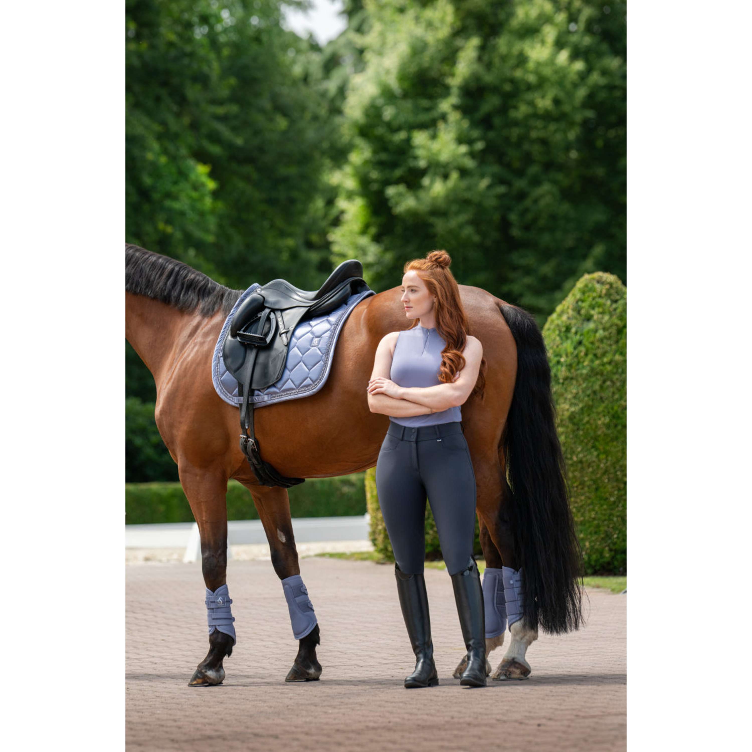 Eskadron Saddlepad Classic Sports Satin Frills Dressage Orchid