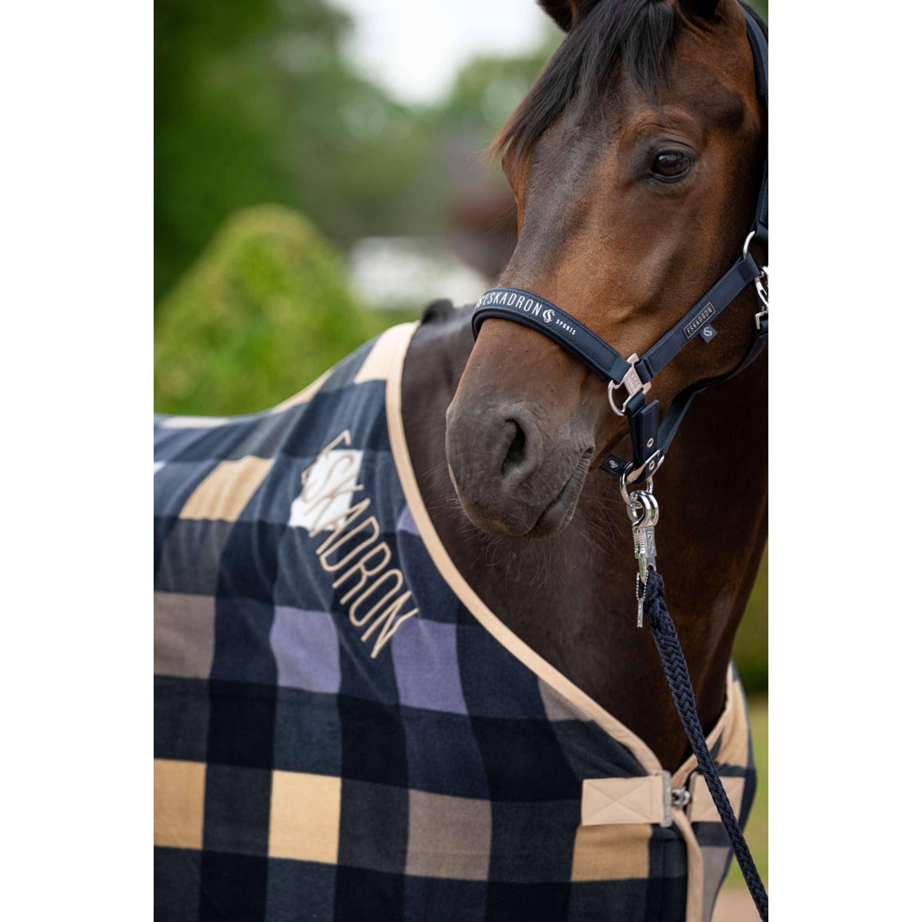 Eskadron Fleece Rug Classic Sports with diamond pattern Navy/Sierra/Orchid