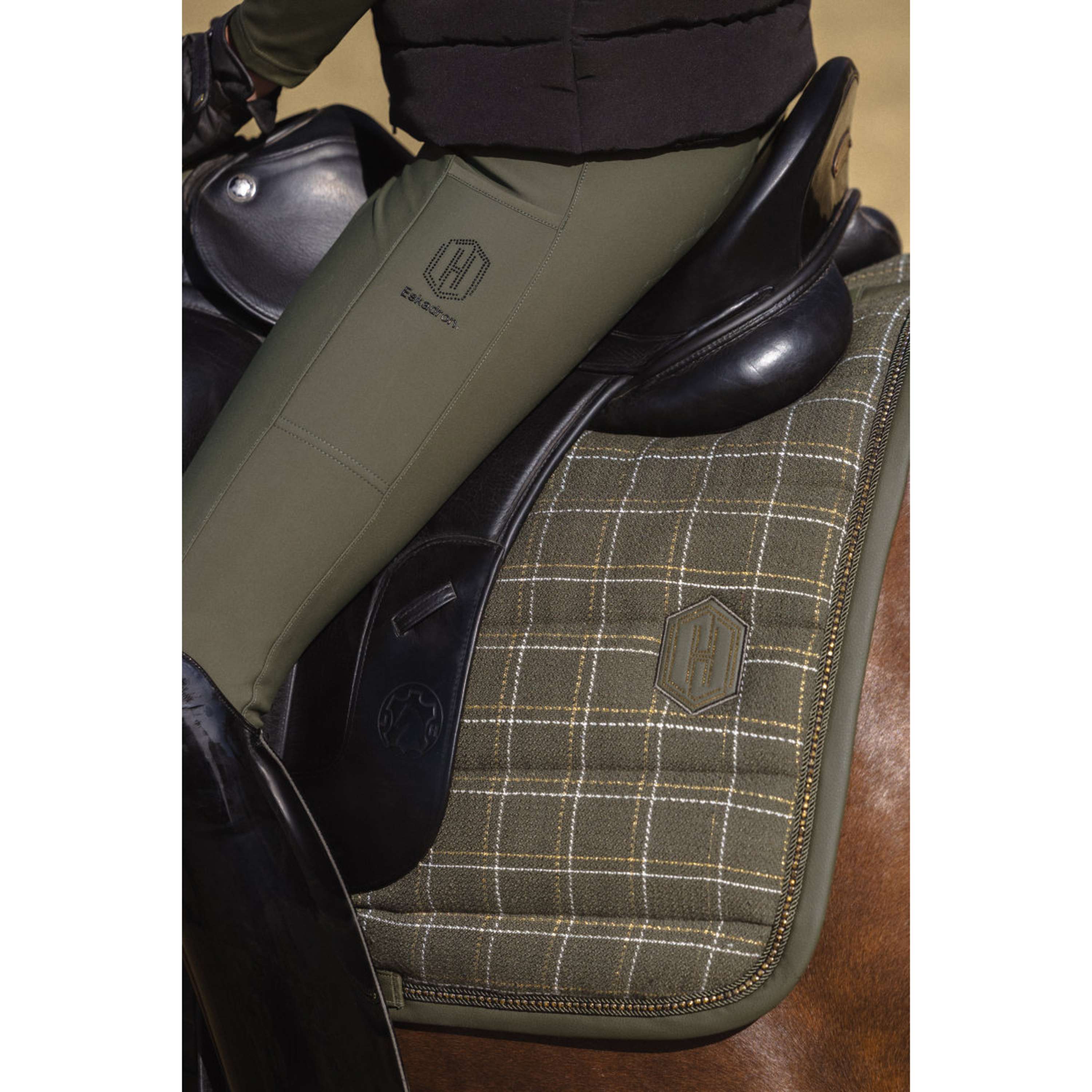 Eskadron Saddlepad Heritage Bouclé Crystal Dressage Deep Moss